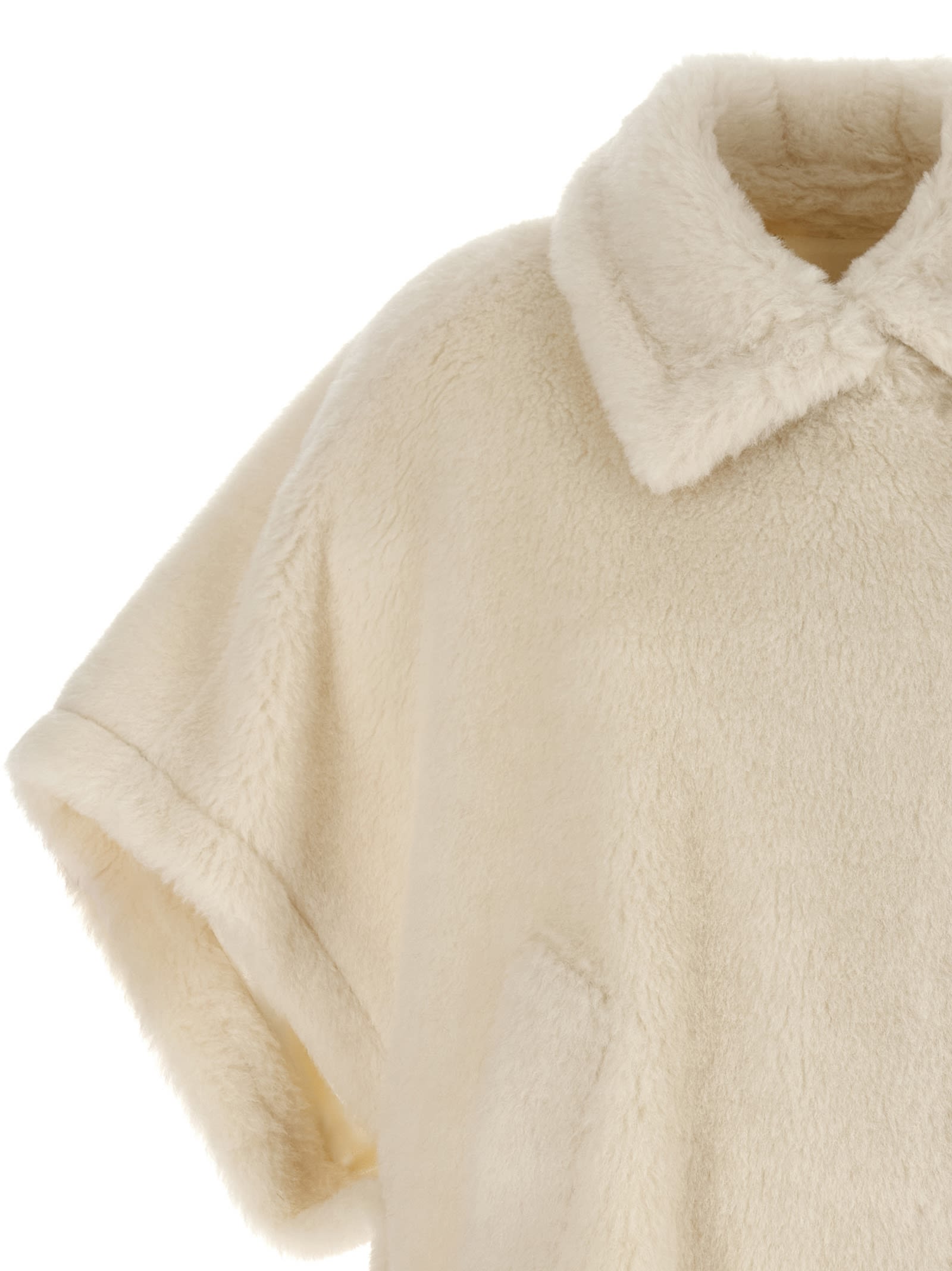 Max Mara Alpaca And Wool Cape Coats White In White