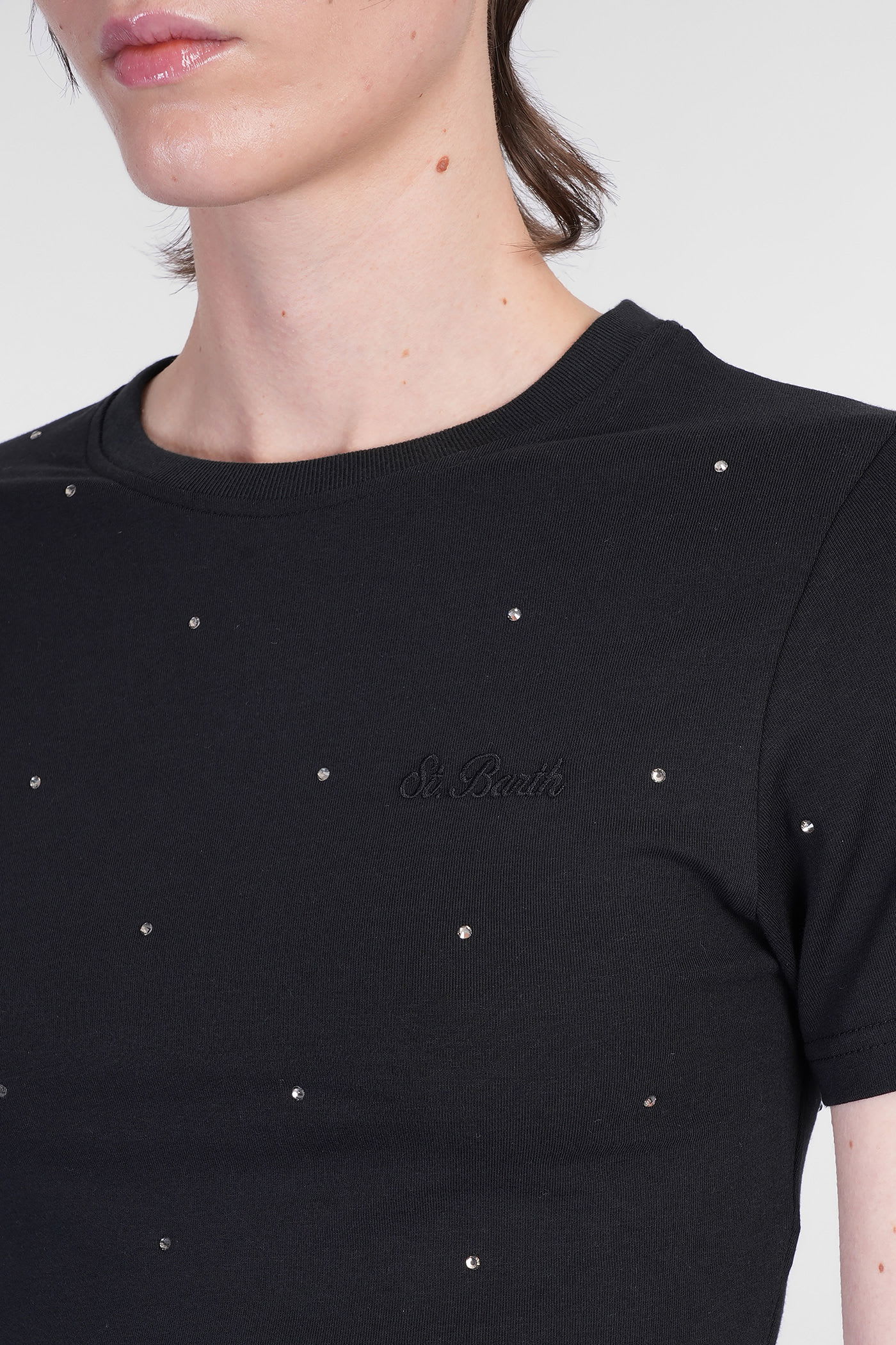 Mc2 Saint Barth Nives T-shirt In Black Cotton In Black