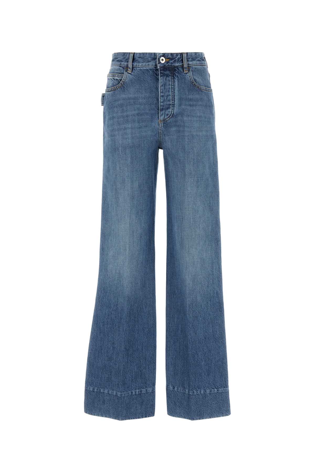 Shop Bottega Veneta Denim Wide-leg Jeans In Midblue