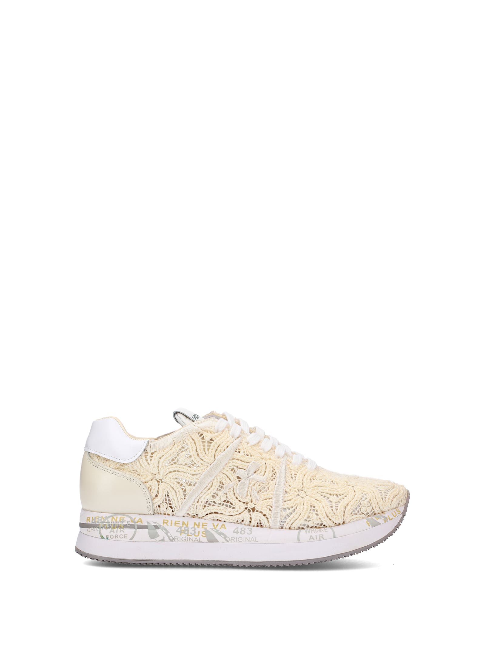 Premiata Conny 6787 Perforated Sneaker In Gold