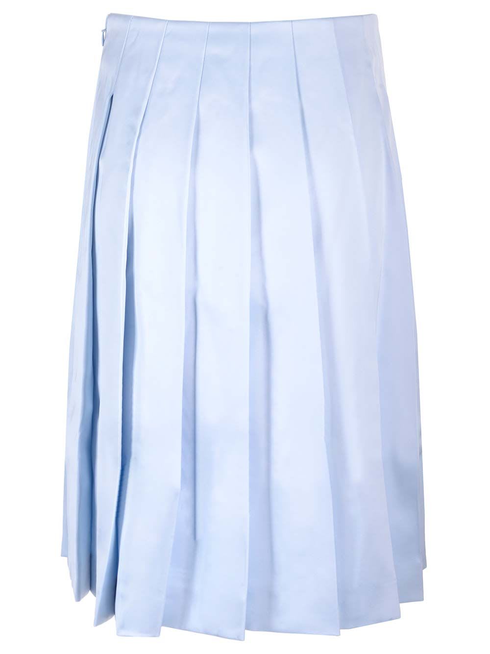 Shop Self-portrait Blue Satin Midi Skirt In Light Blue