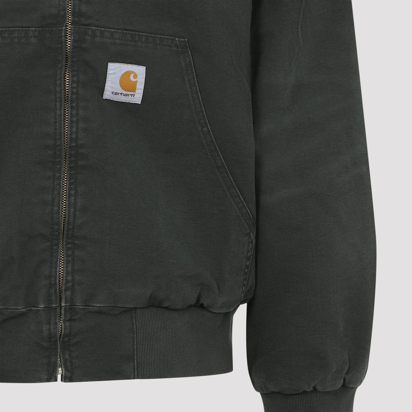 Carhartt Active Hooded Sweat Jacket With Kangaroo Pocket In Green