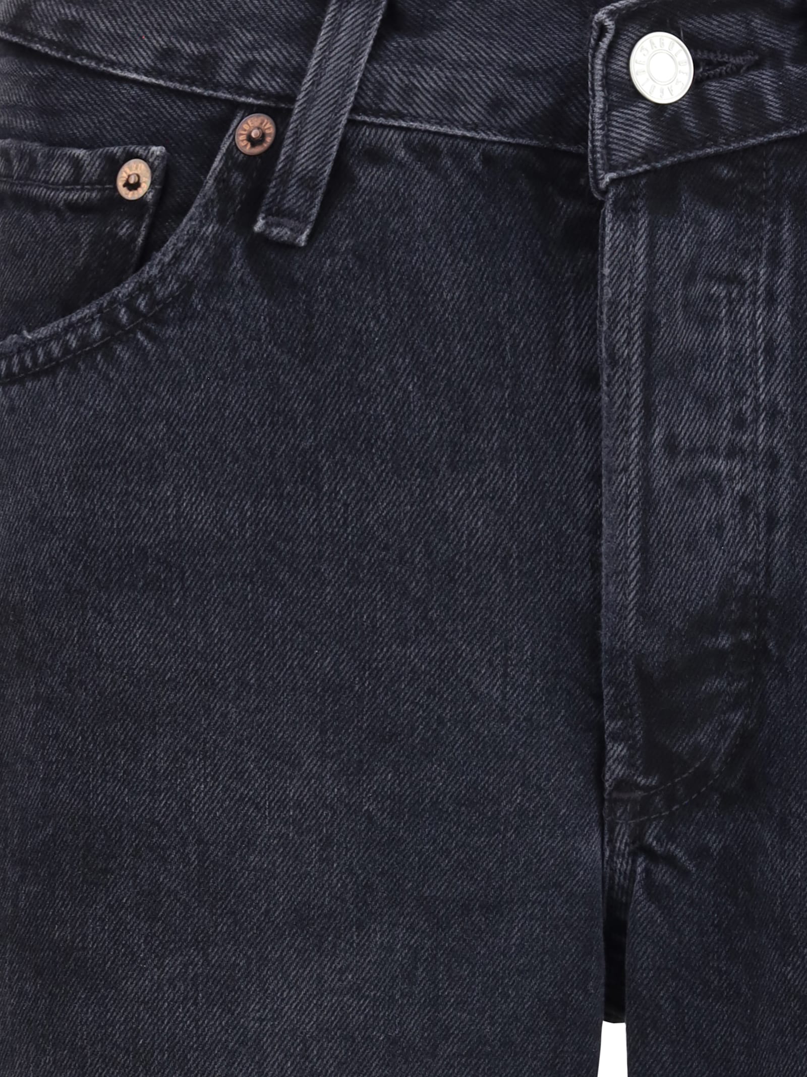 Agolde Blue Jeans With High Waist And Logo Patch On The Rear