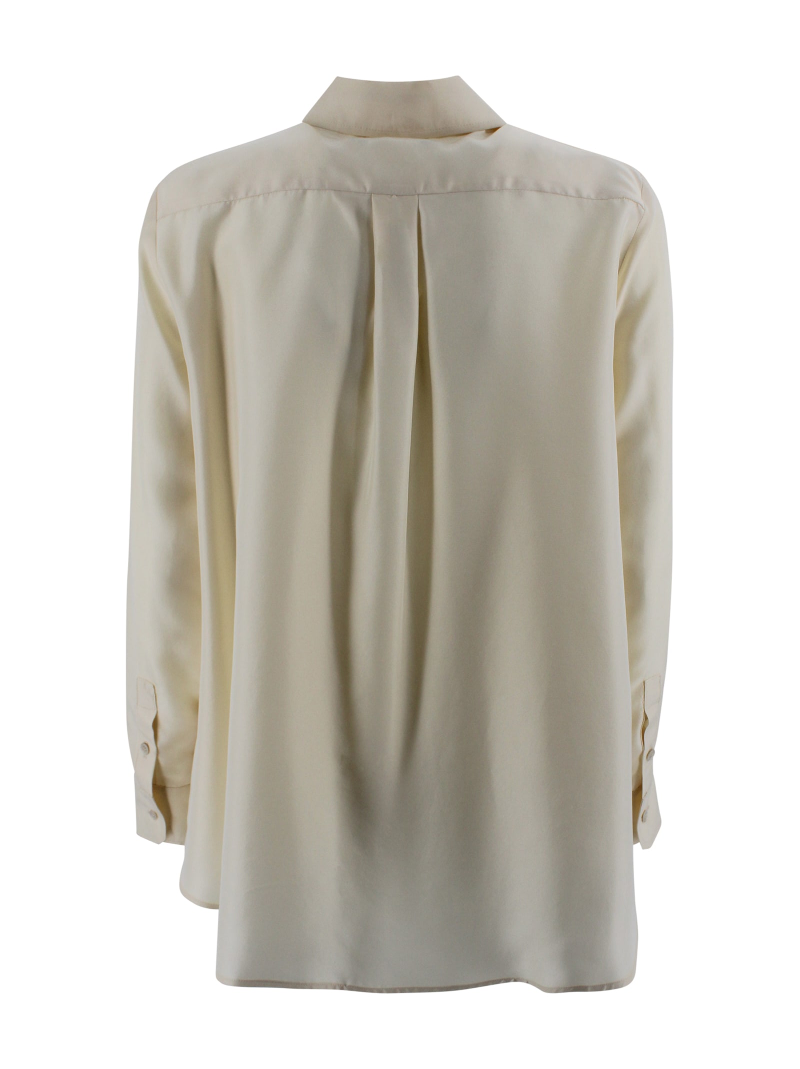 Weekend Max Mara Washed Silk Shirt-ecru In Multi