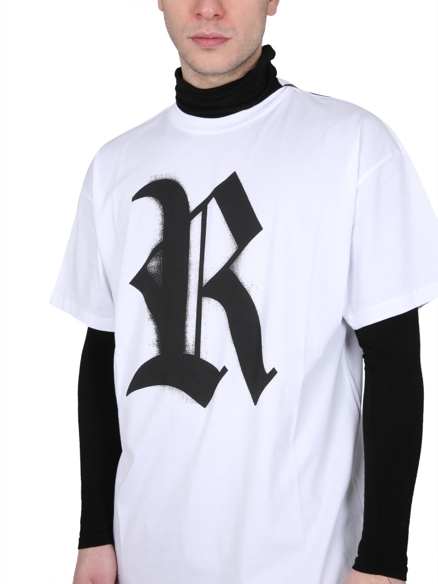 Shop Raf Simons Ovesize Fit T-shirt In White