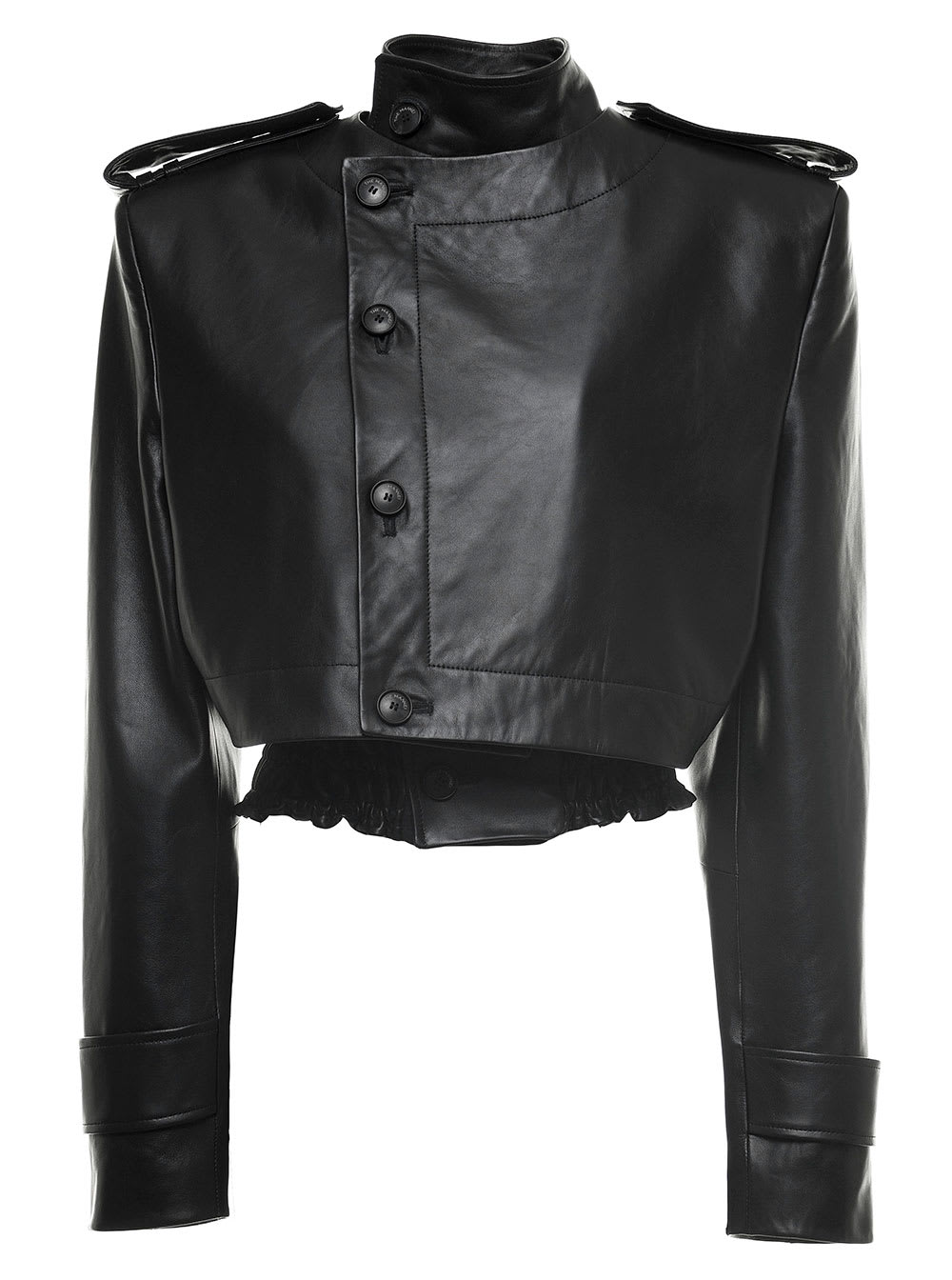 The Mannei Arezzo Black Leather Jacket