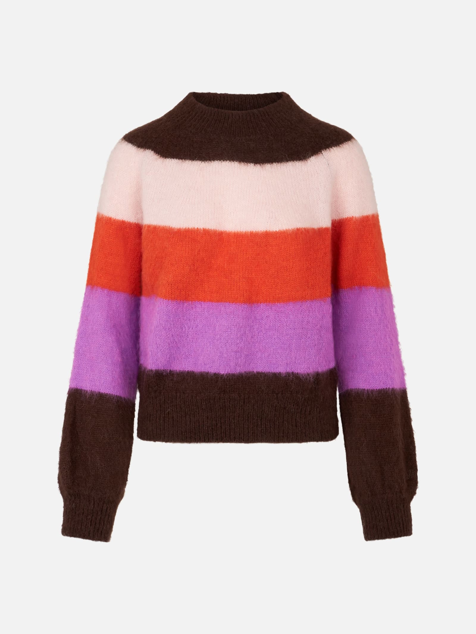 Mc2 Saint Barth Woman Soft Sweater With Faded Colors In Rigato