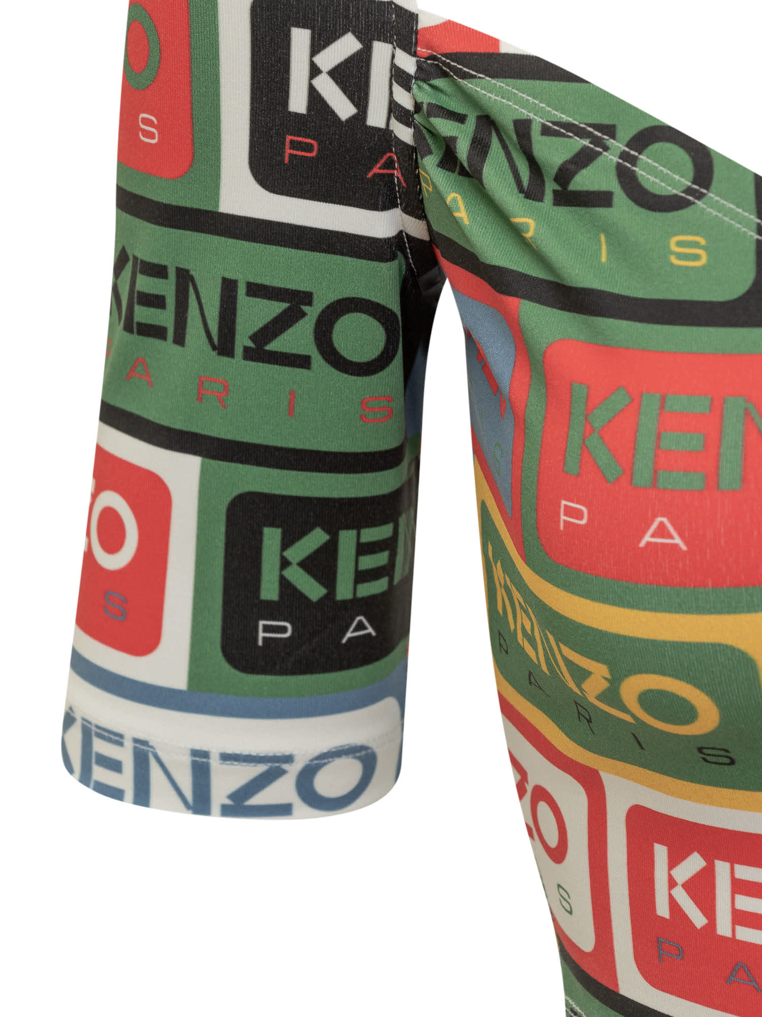 Kenzo Logo Print Cropped Top In Mu Multicolore