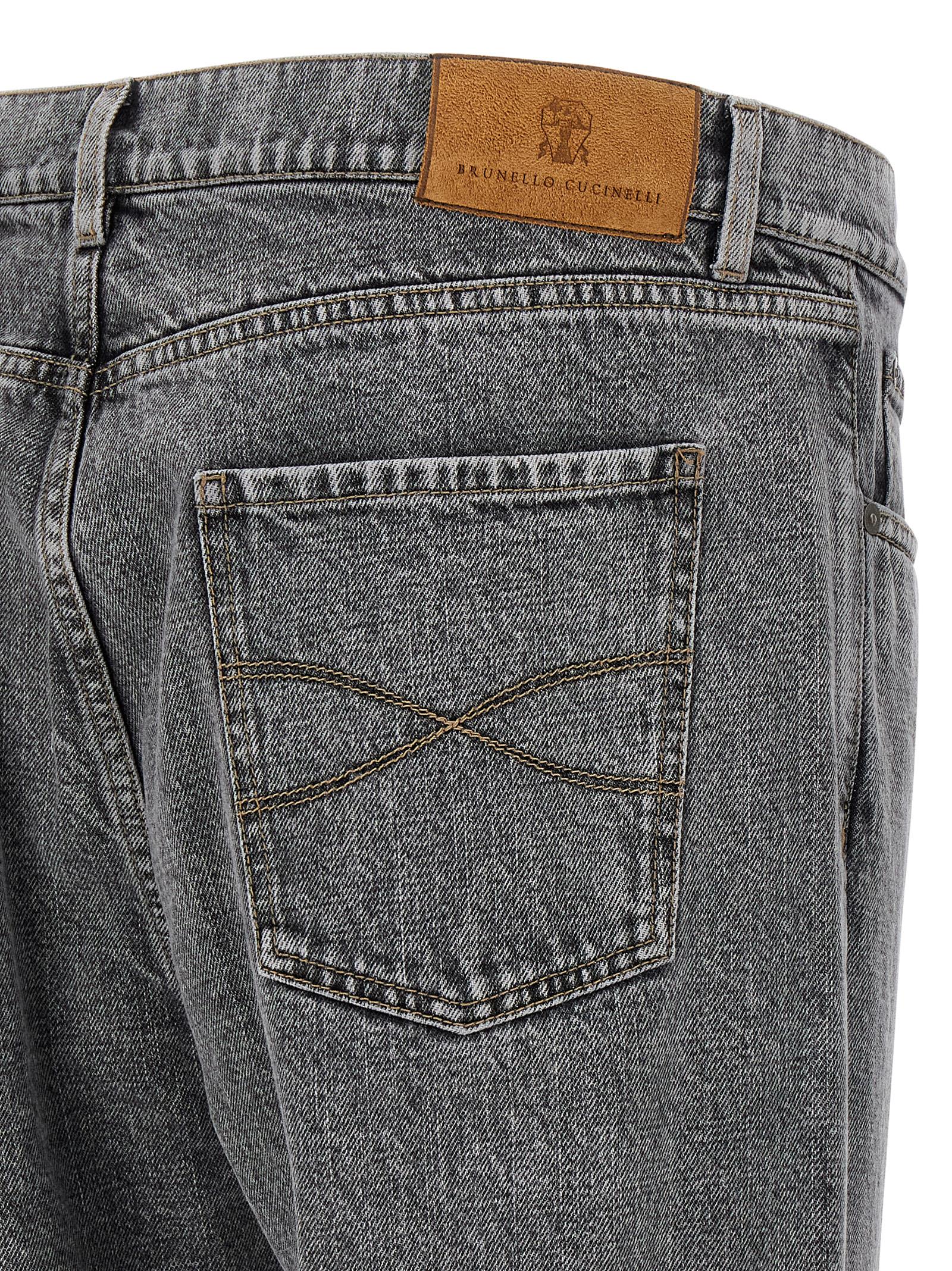 Brunello Cucinelli Greyscale Denim Jeans In Gray