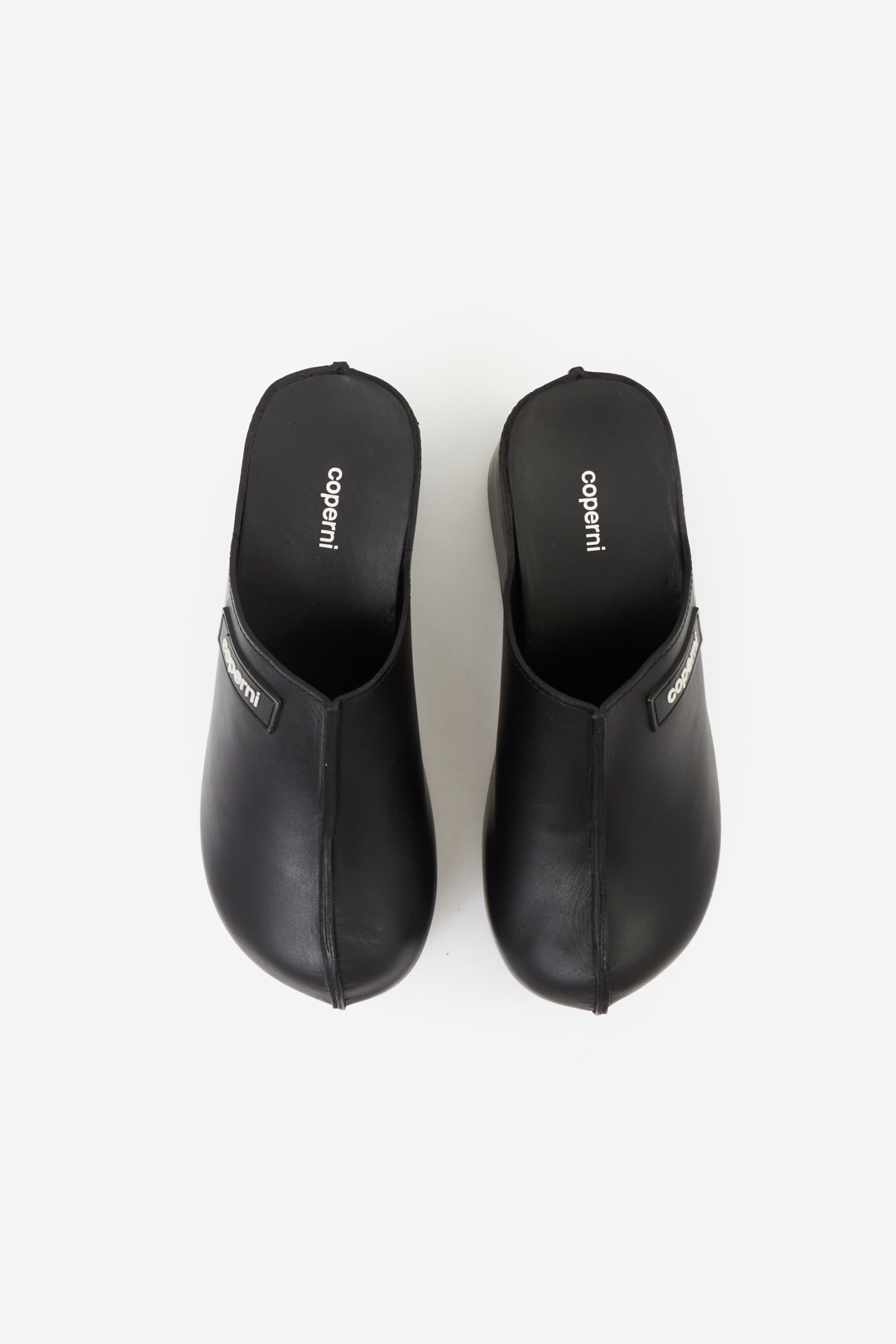 Shop Coperni Branded Clog Wedge Flats In Black