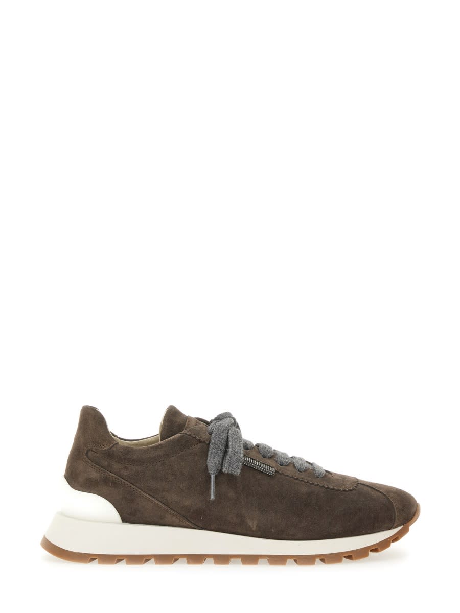 Suede Running Sneaker - Brunello Cucinelli - Modalova