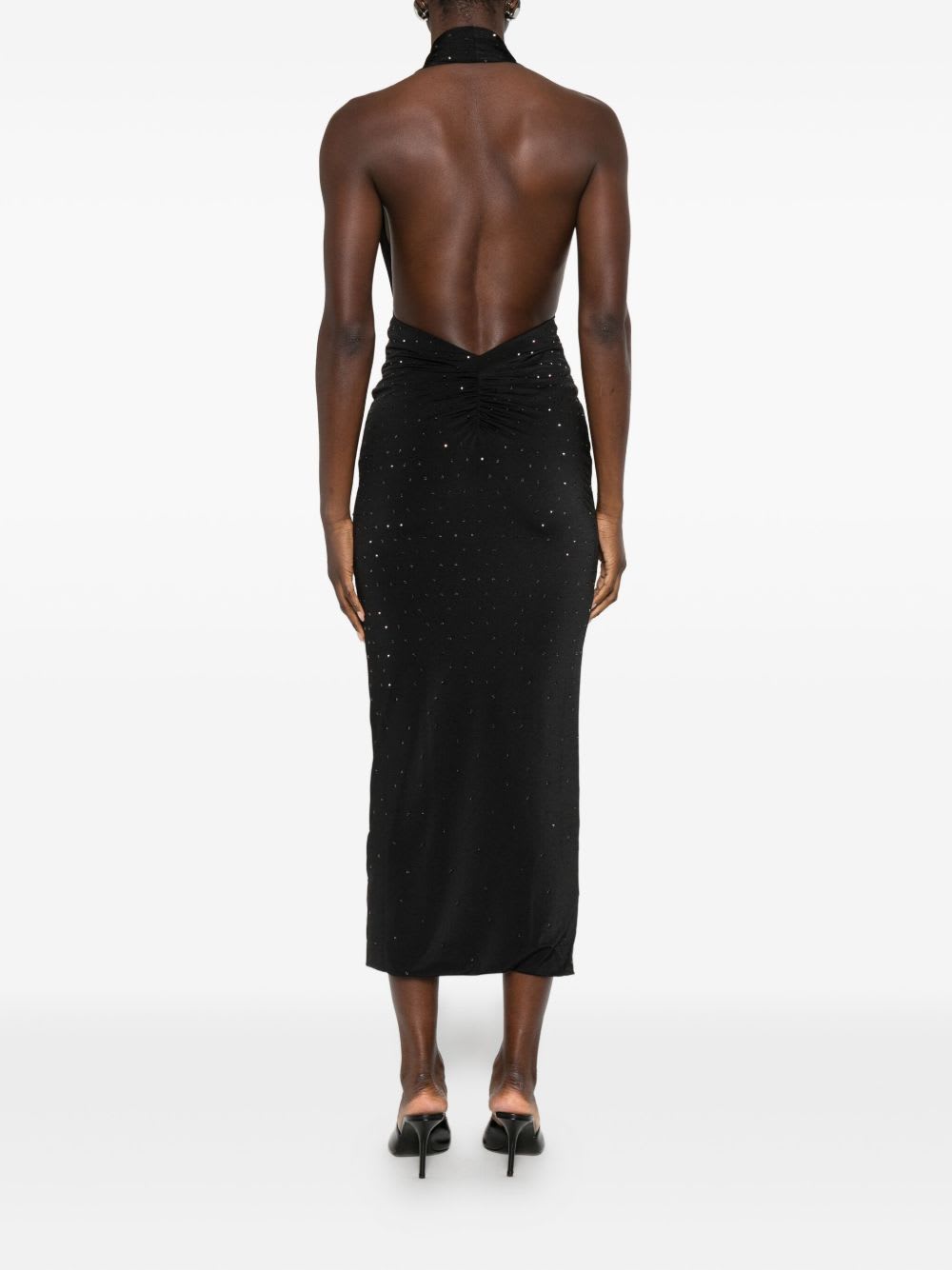 The Andamane Halterneck Midi Dress In Black