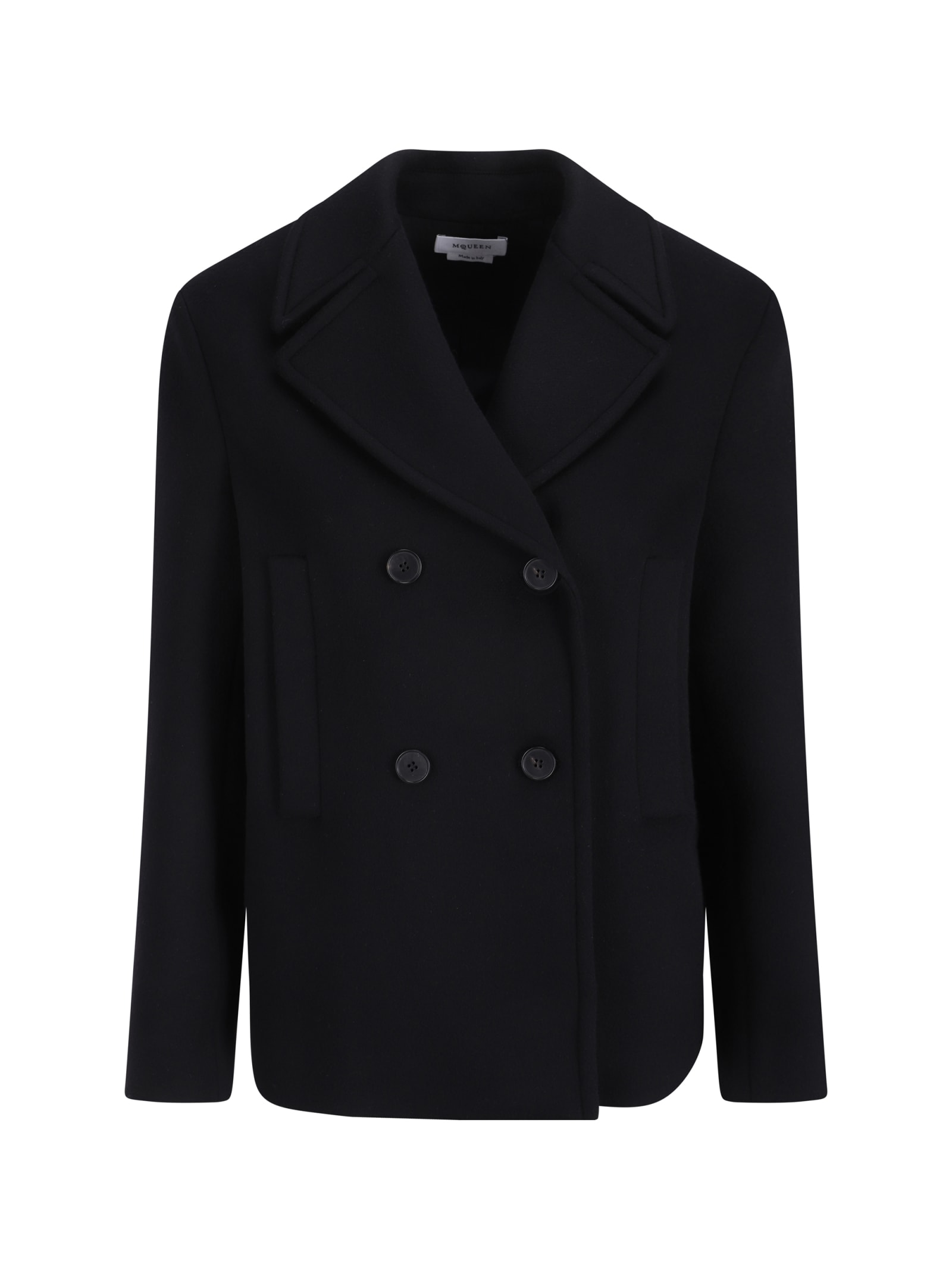 Shop Alexander Mcqueen Coat In Black