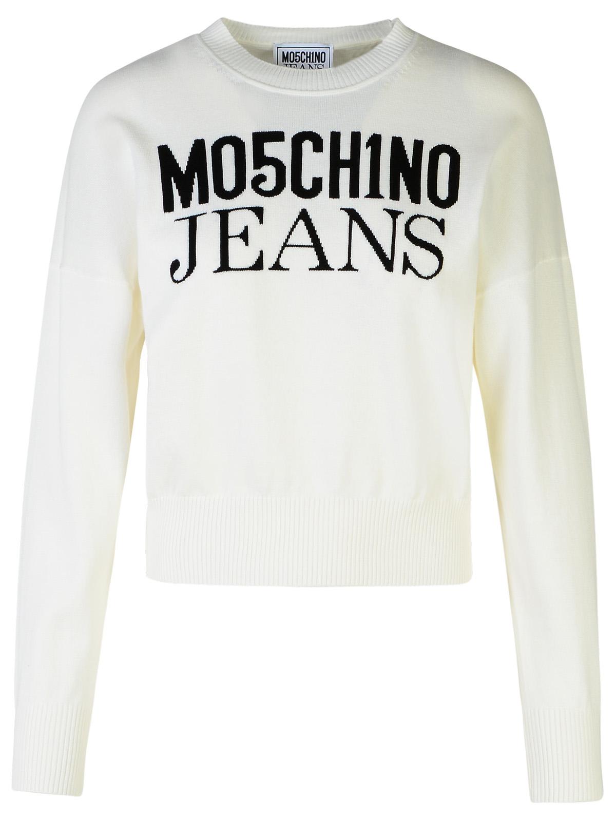 M05ch1n0 Jeans White Cotton Sweater