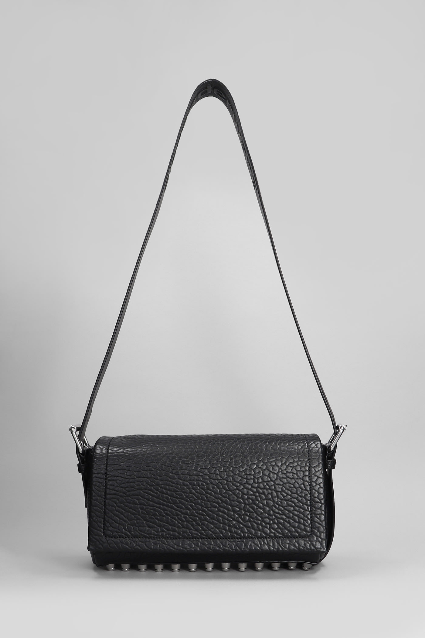 Shop Alexander Wang Medium Flap Shoulder Bag In Black Leather