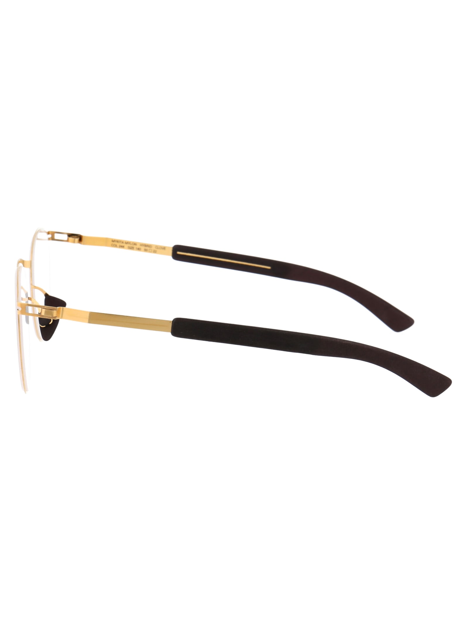 Shop Mykita Clove Glasses In 244 Mh2 Gold/ebony Brown Clear