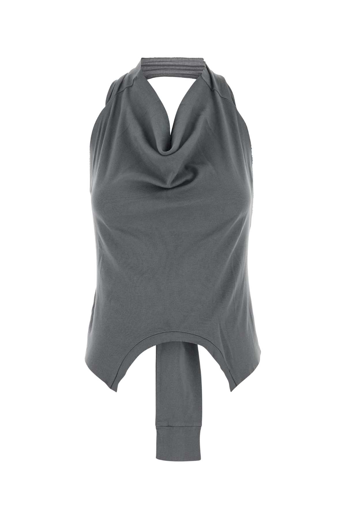Gimaguas Dark Grey Cotton Anita Top In Gray