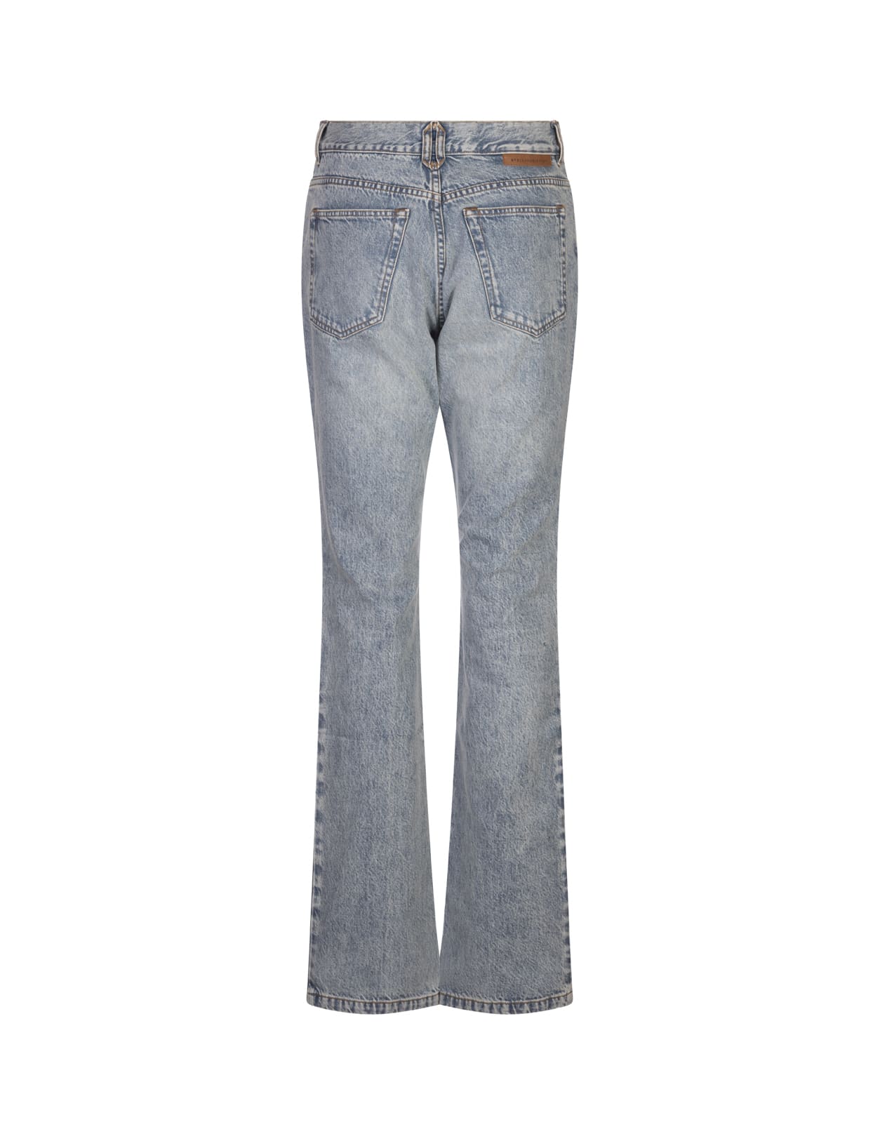 Shop Stella Mccartney Clasp-embellished Mid-rise Tapered Jeans In Blue