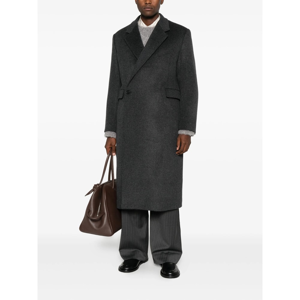 Tonywack Wool-blend Buttoned Coat In Black