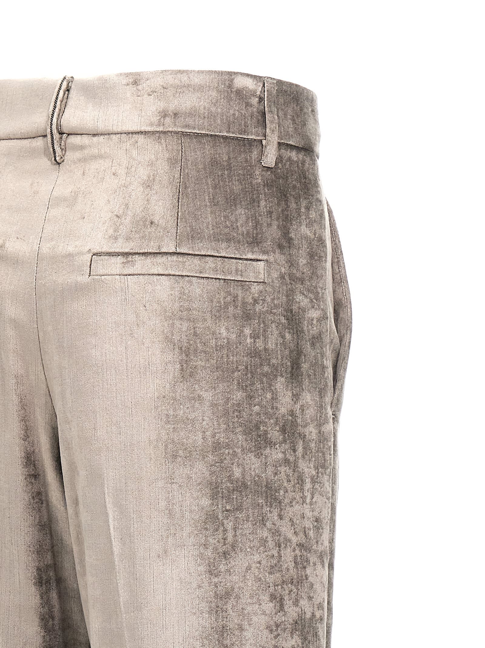 Shop Brunello Cucinelli Chenille Pants In Gray