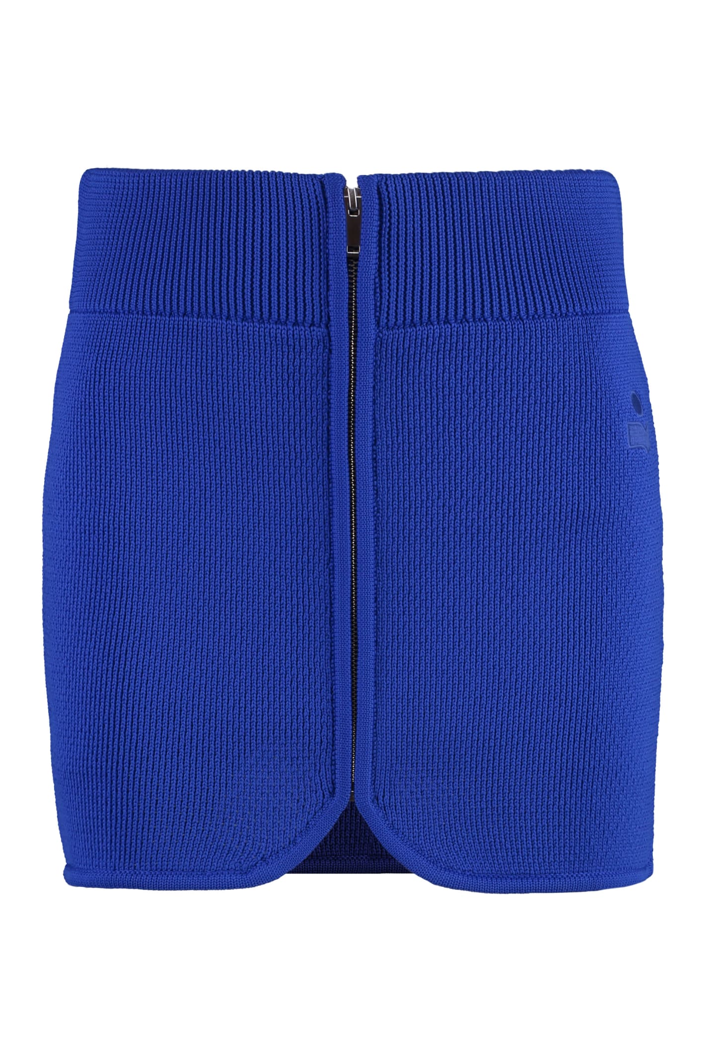 Shop Marant Etoile Olgane Knitted Mini Skirt In Blue