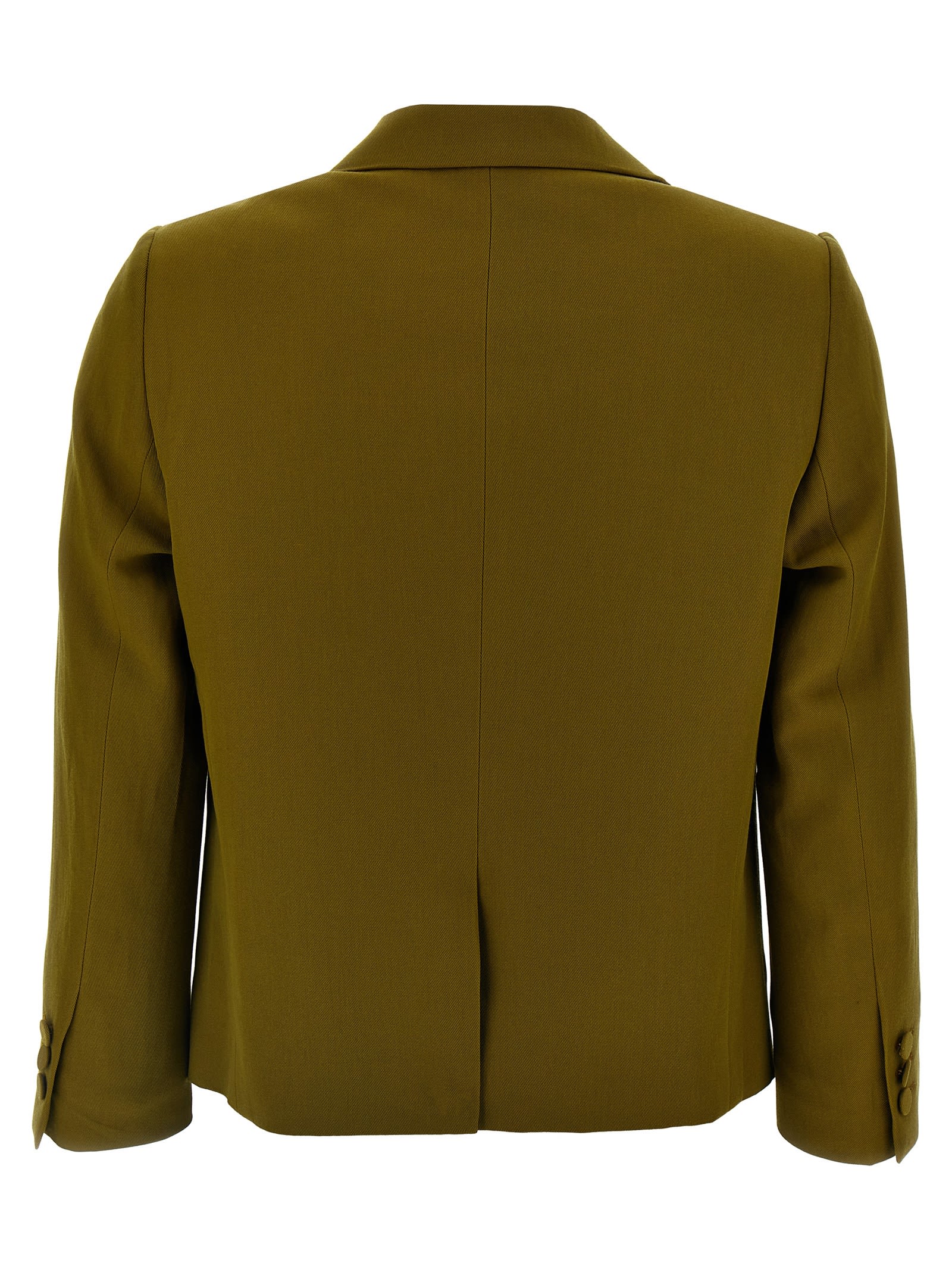 Dries Van Noten 'bamis' Blazer Featuring Buttoned Cuffs In Green