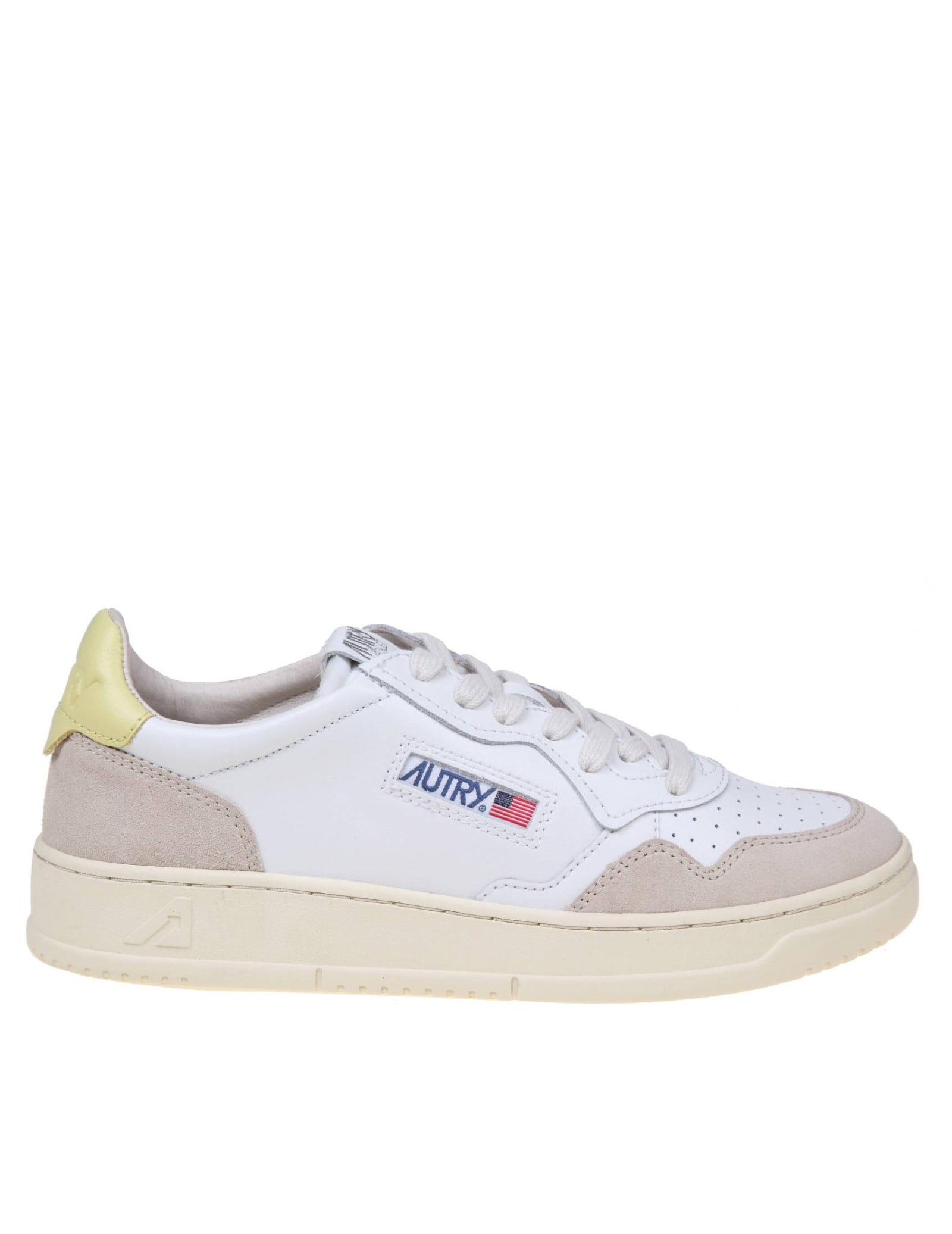 Shop Autry Sneakers In White And Yellow Leather And Suede