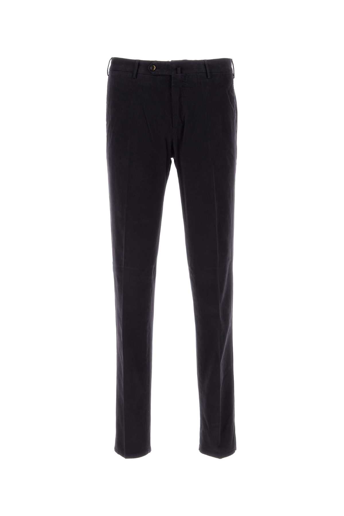 Pt Torino Midnight Blue Stretch Modal Blend Pant In Black