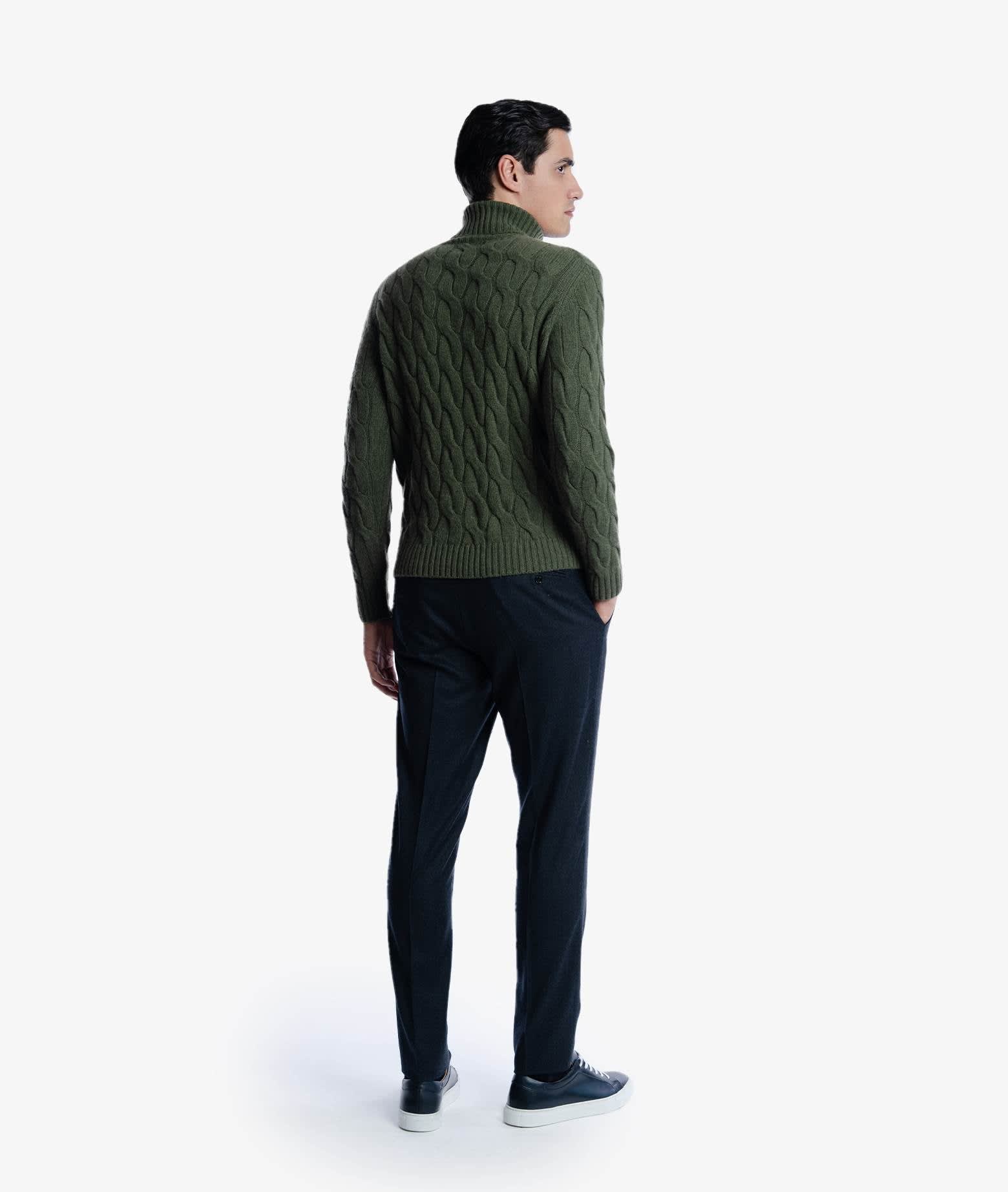 Shop Larusmiani Turtleneck Sweater Col Du Pillon Sweater In Green