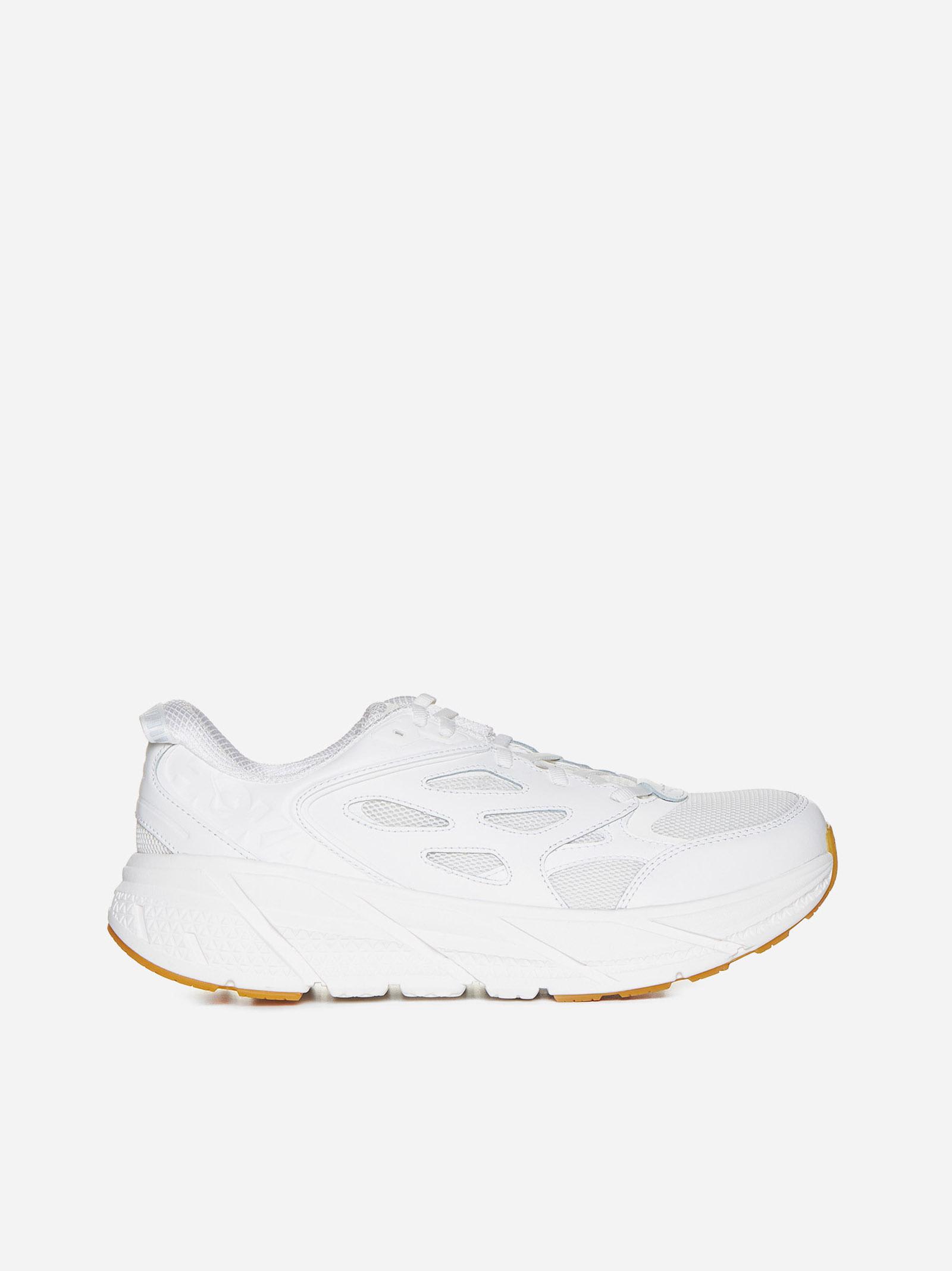 Shop Hoka Clifton L Athletics Sneakers In Wwh White / White