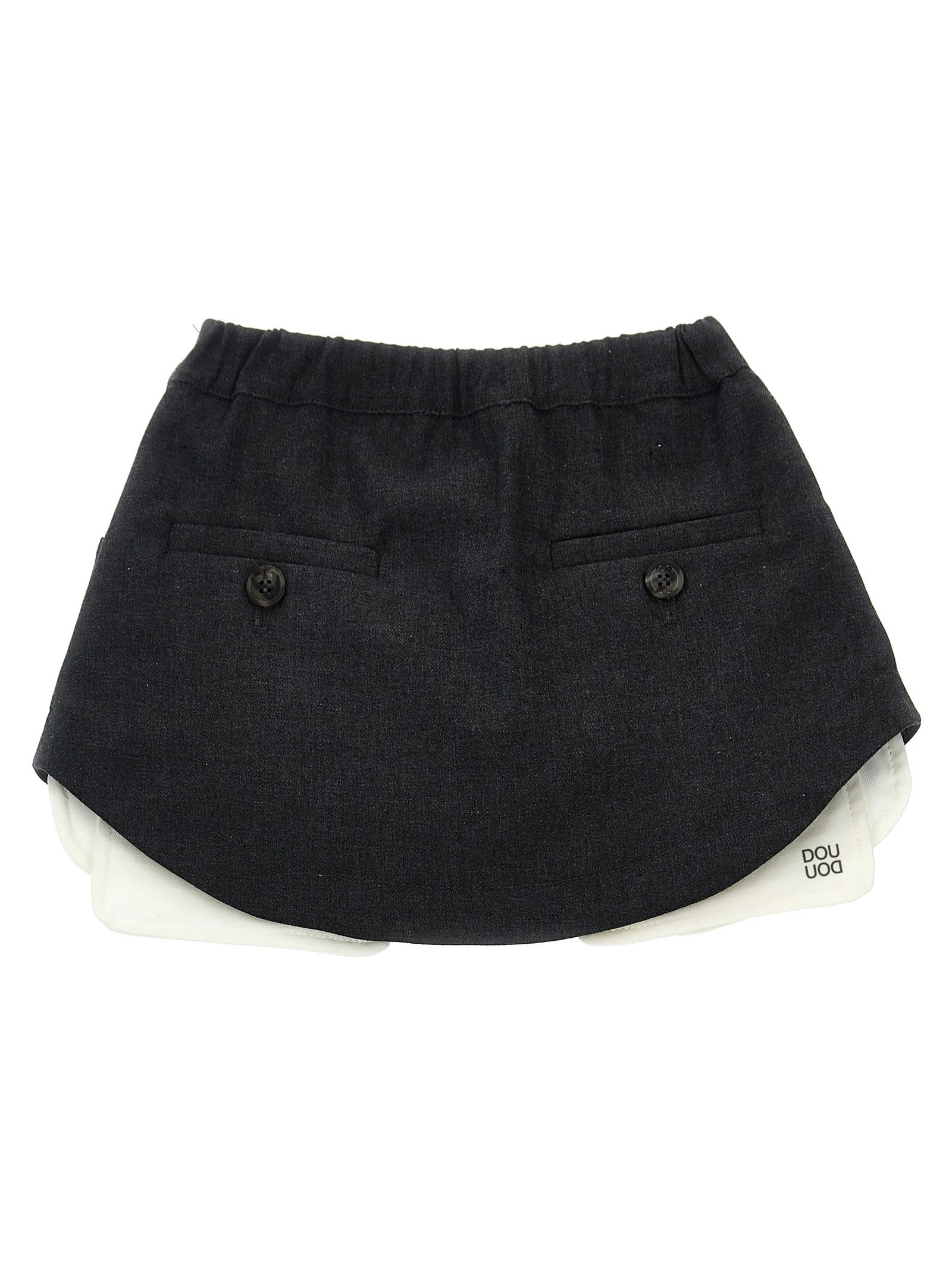 Shop Douuod Mini Pocket Skirt In Gray