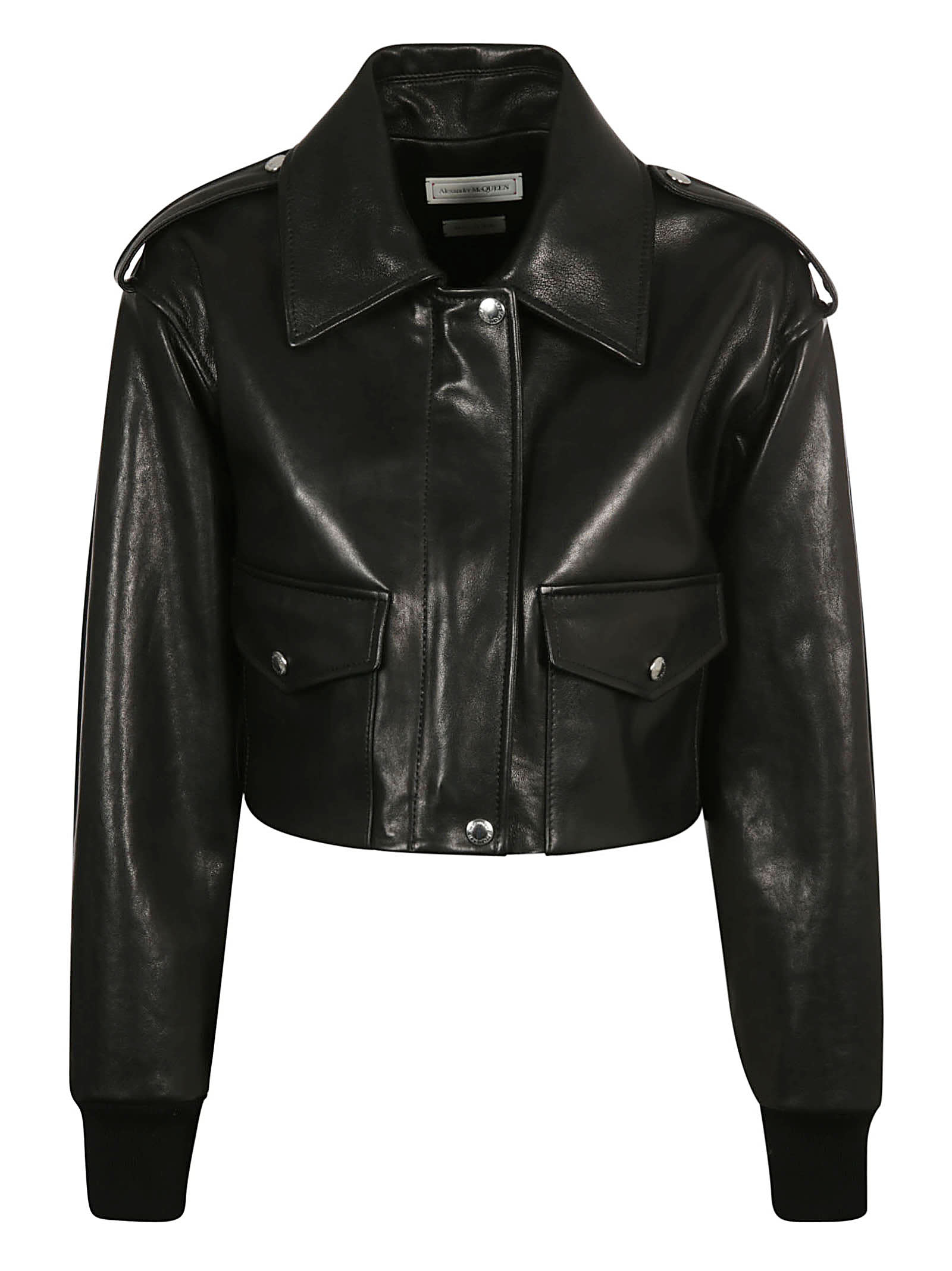 Alexander McQueen Cropped Glossy Jacket