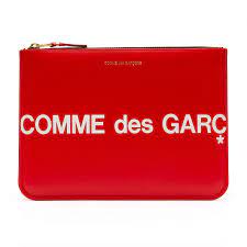 Comme Des Garçons Huge Logo Wallet In Red