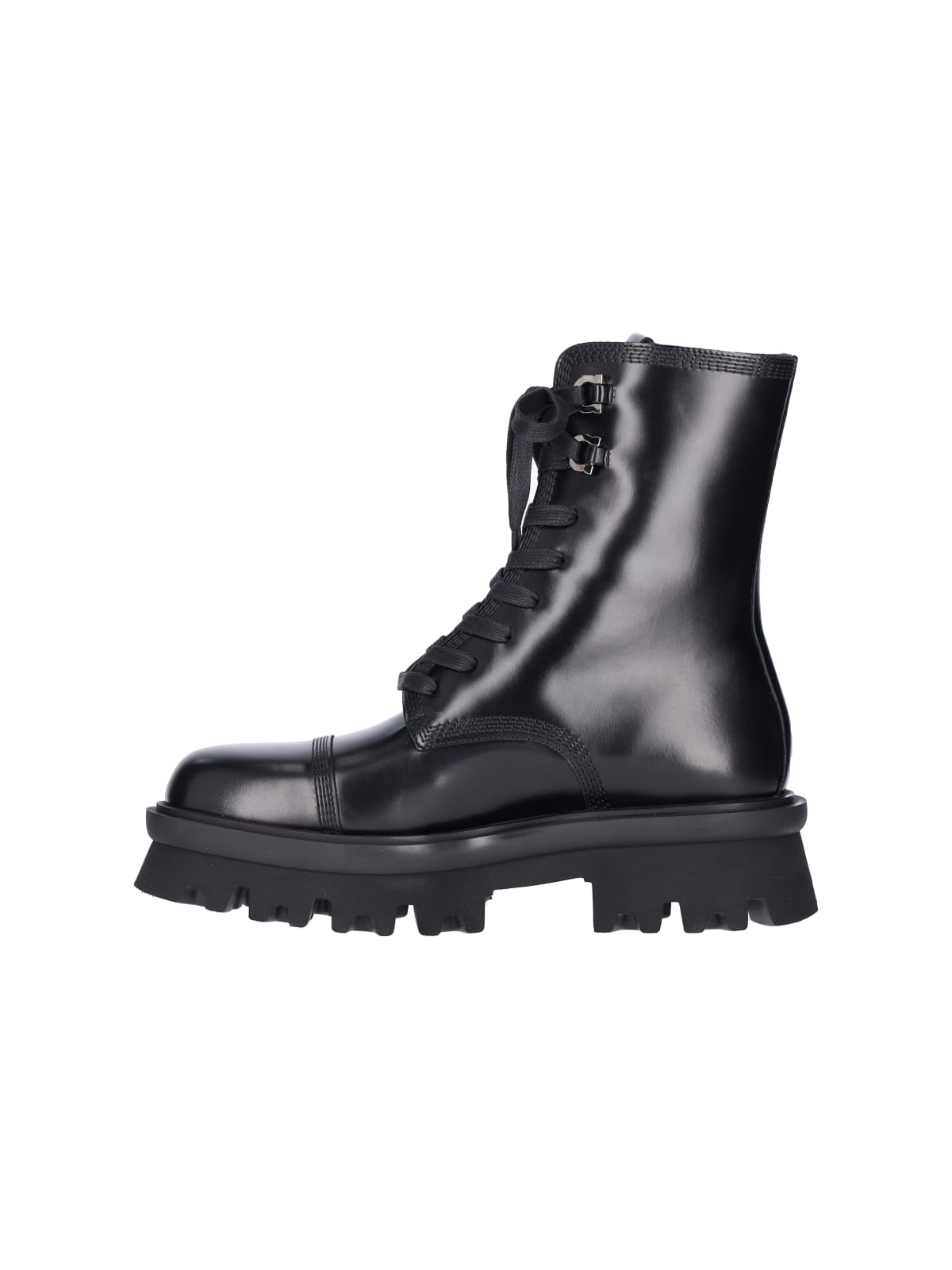 Shop Ferragamo Combat Boots In Black