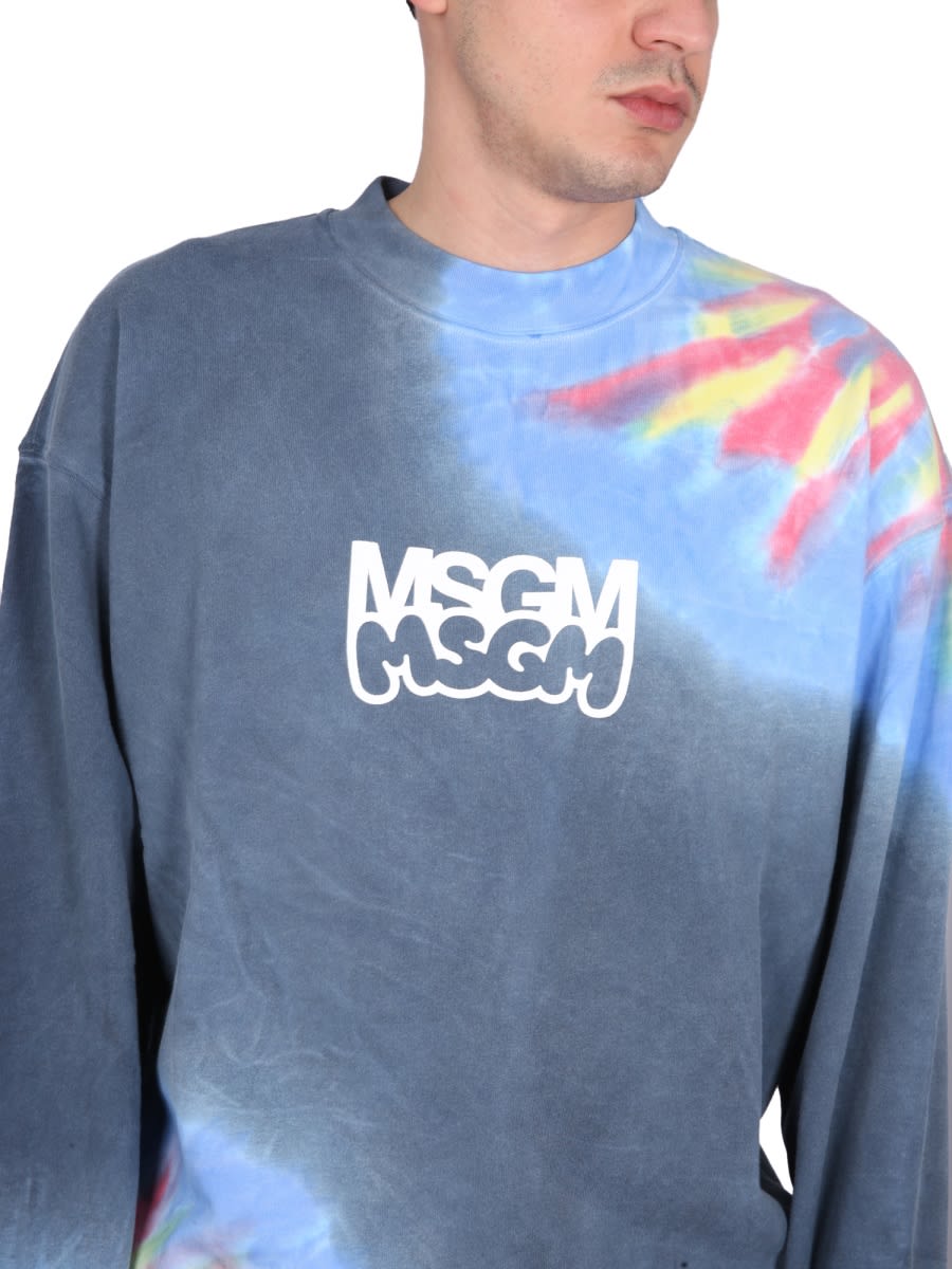 Msgm Cotton Sweatshirt In Multicolour