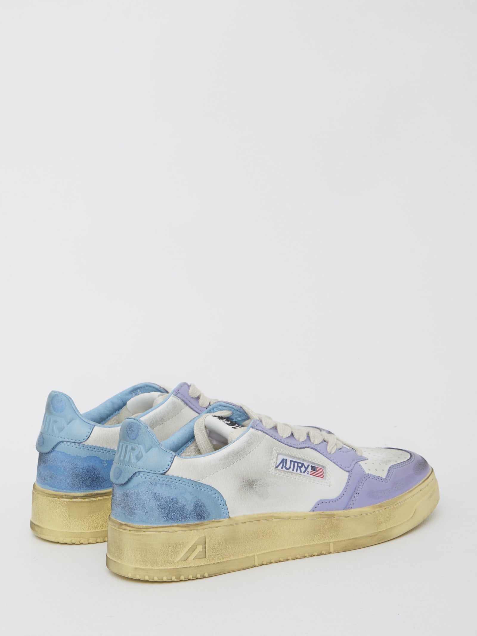 Shop Autry Medalist Super Vintage Sneakers In White/blue