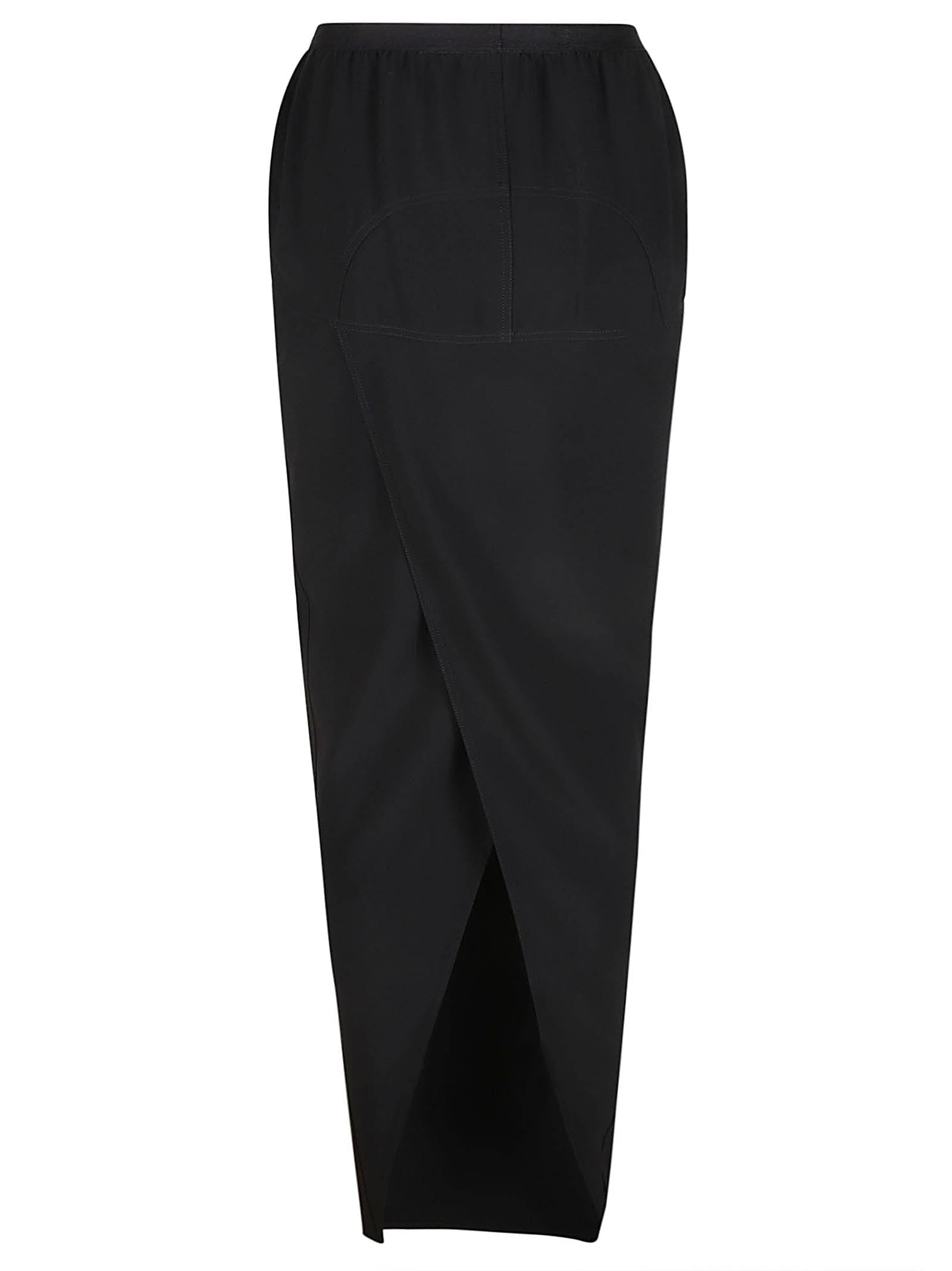 Shop Rick Owens Soft Pilla Long Skirt In Nero