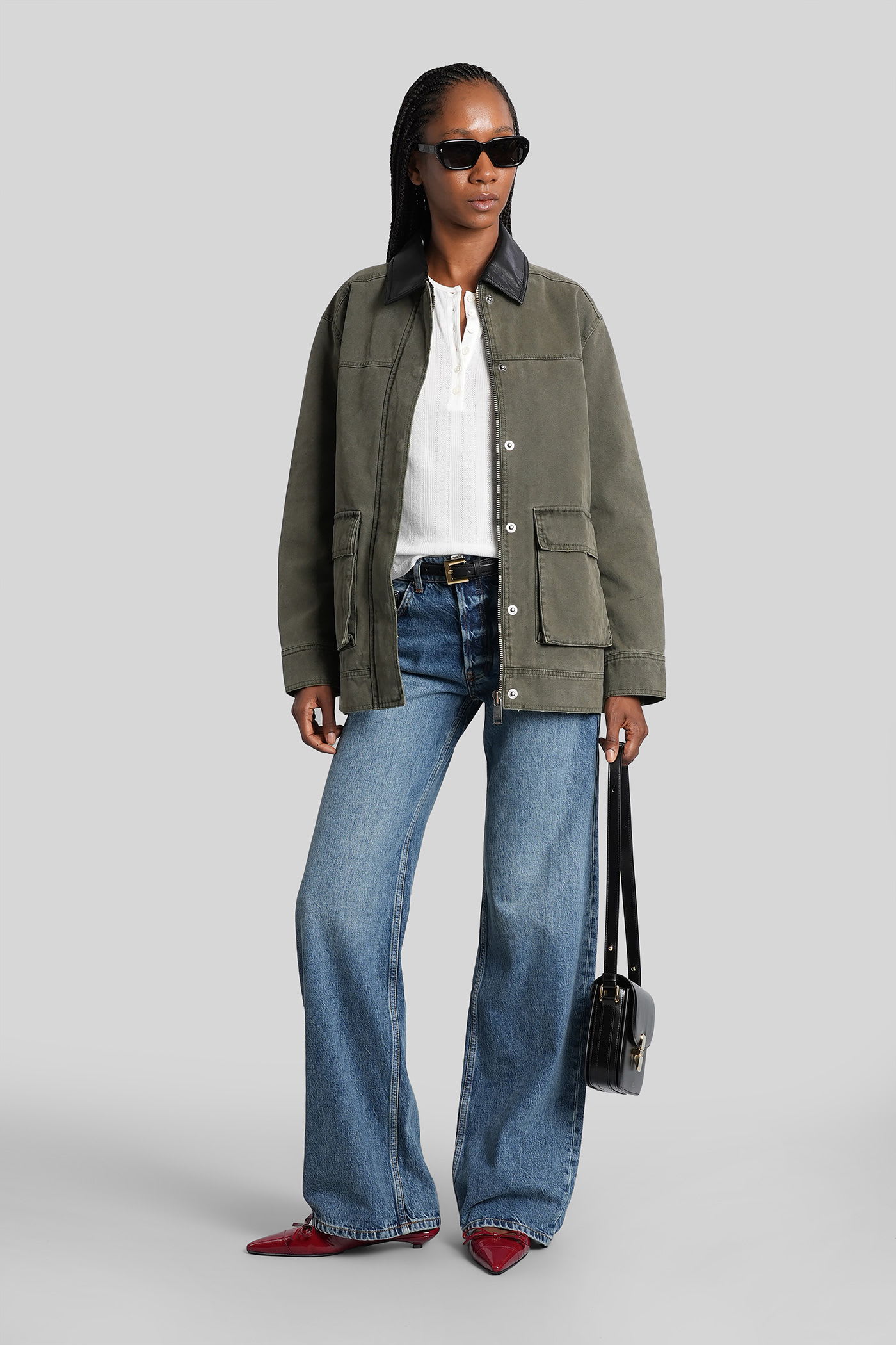 Anine Bing Sean Patch-pocket Military Jacket In Green