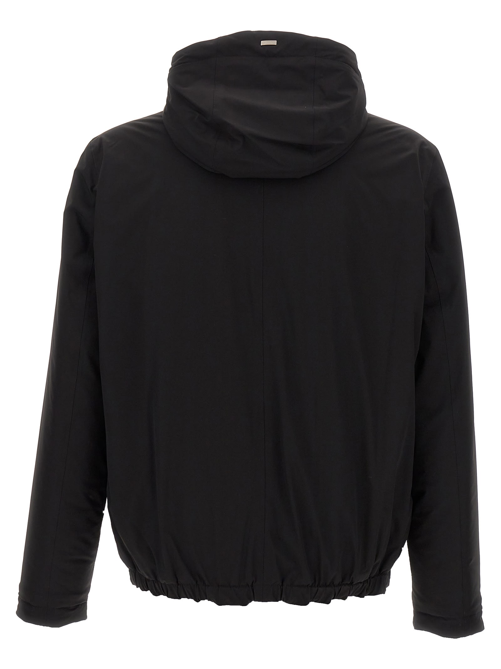 Shop Herno Hooded Down Jacket  In Black