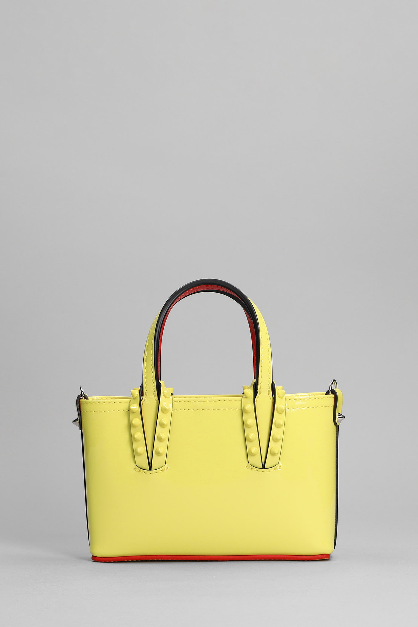 Shop Christian Louboutin Cabata Shoulder Bag In Yellow Patent Leather