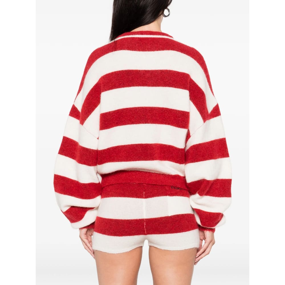 Fiorucci Cropped Sweater With Bold Horizontal Stripes And Embroidered Logo In Multi