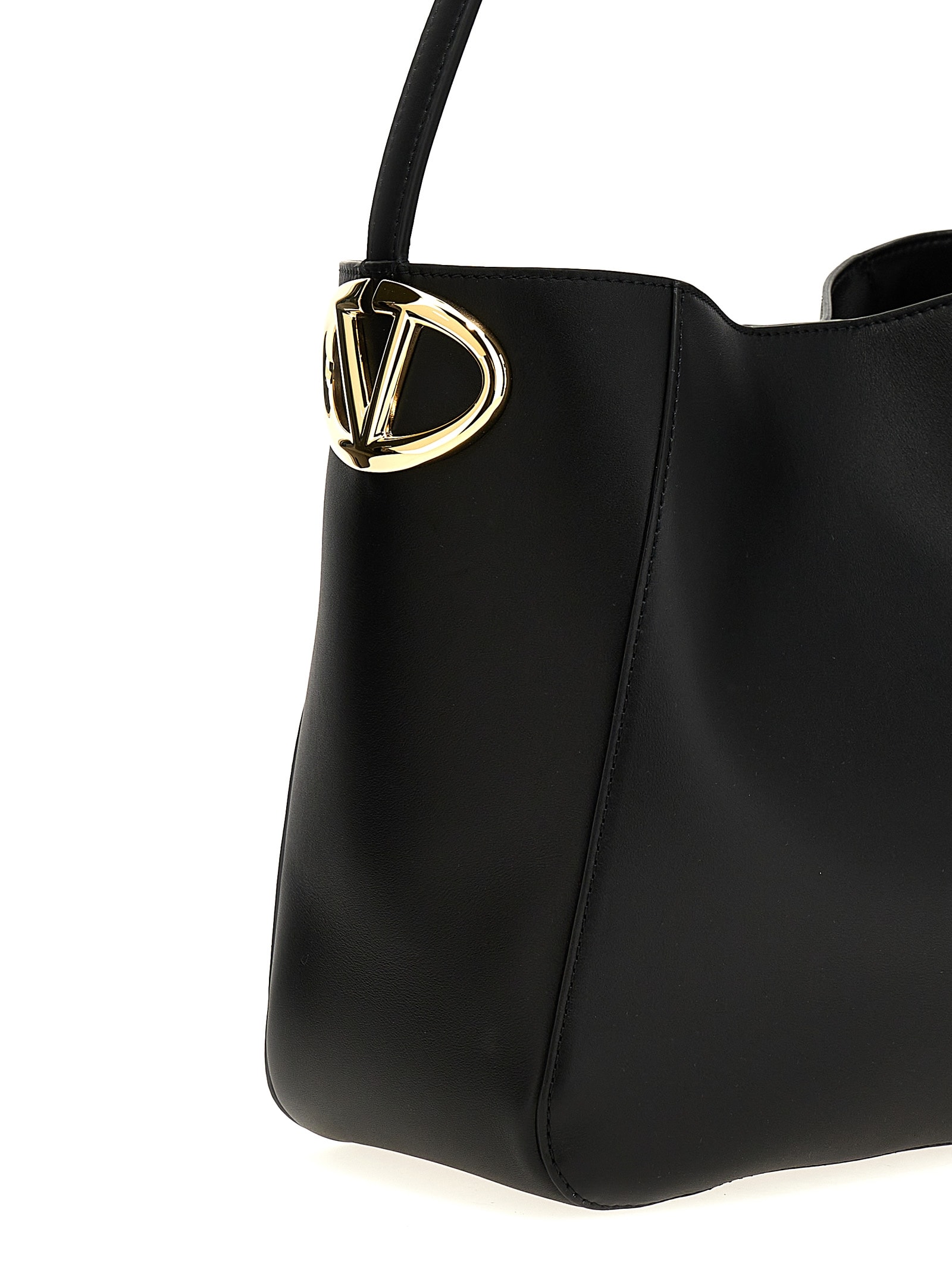 Shop Valentino Garavani Bucket Vlogo Shoulder Bag In Black