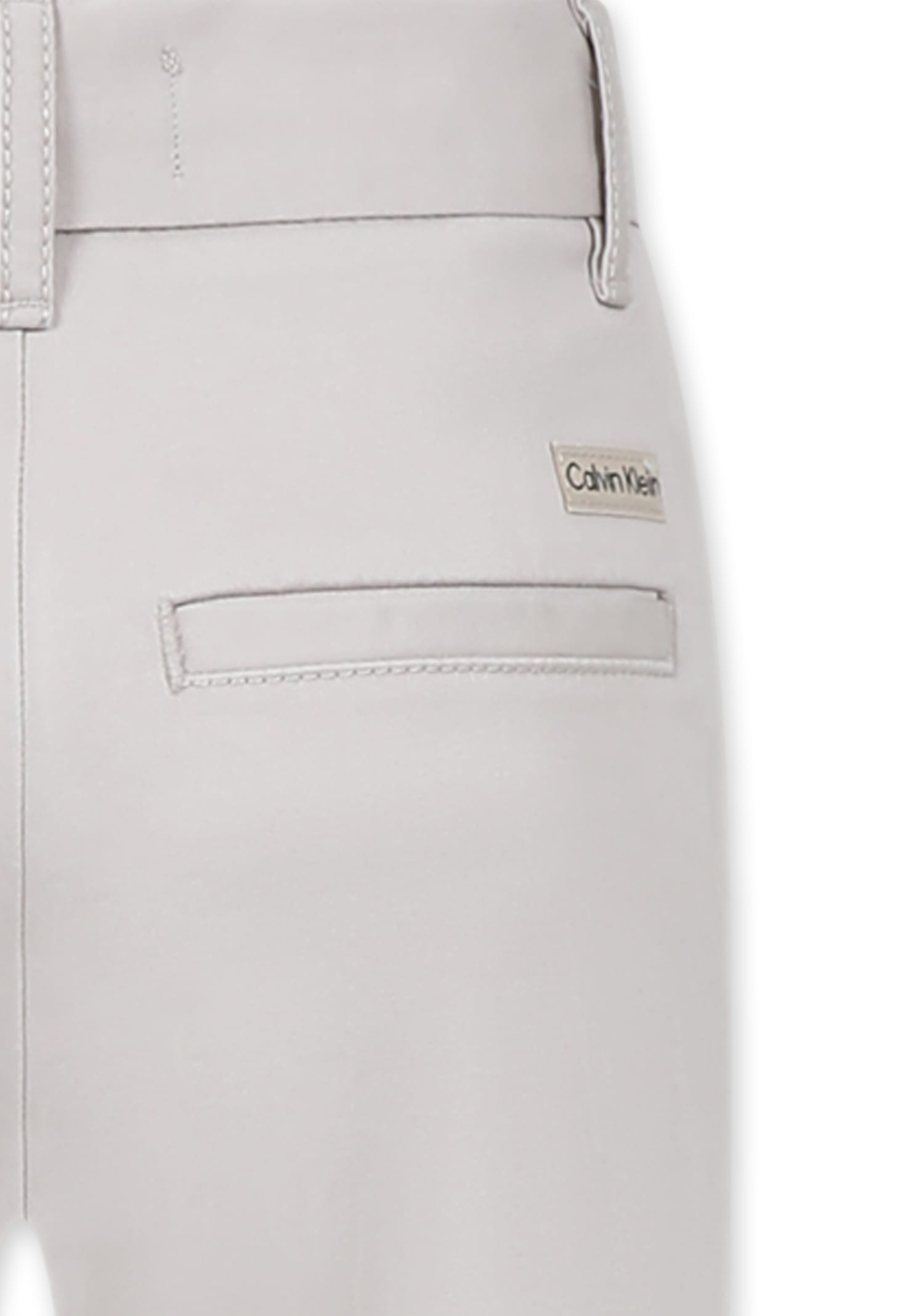 Calvin Klein Beige Trousers For Boy With Logo In Ivory