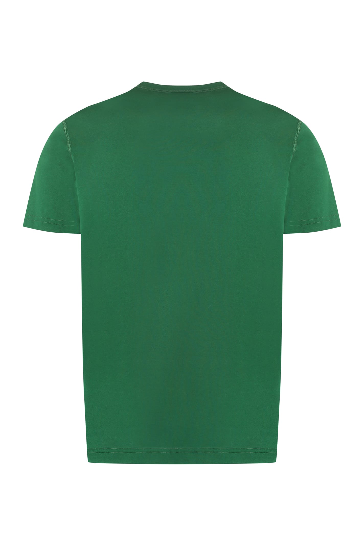 Dolce & Gabbana T-shirt Cotone Con Placca Logata In Green