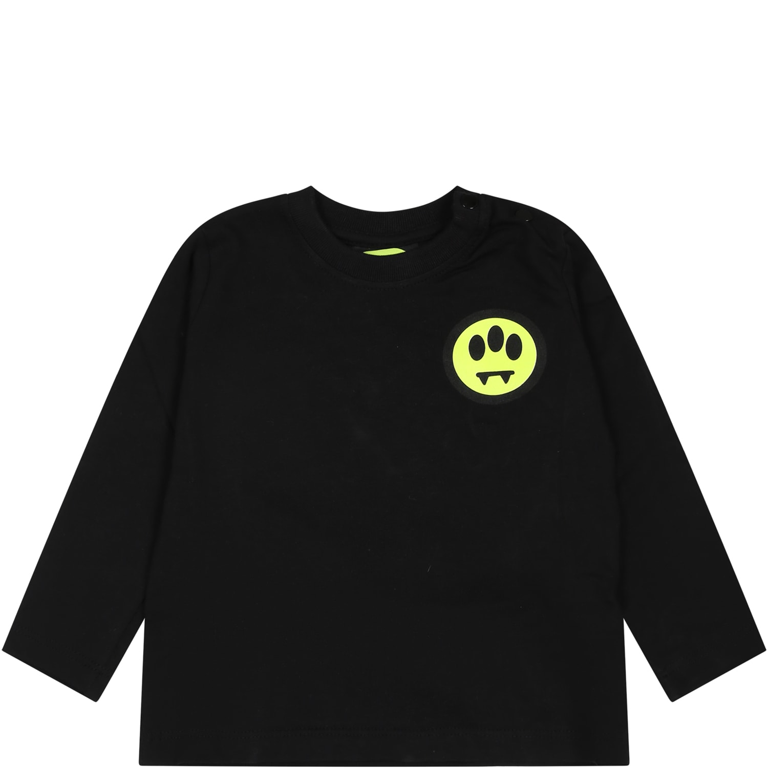 Barrow Black T-shirt For Baby Kids With Logo And Smiley