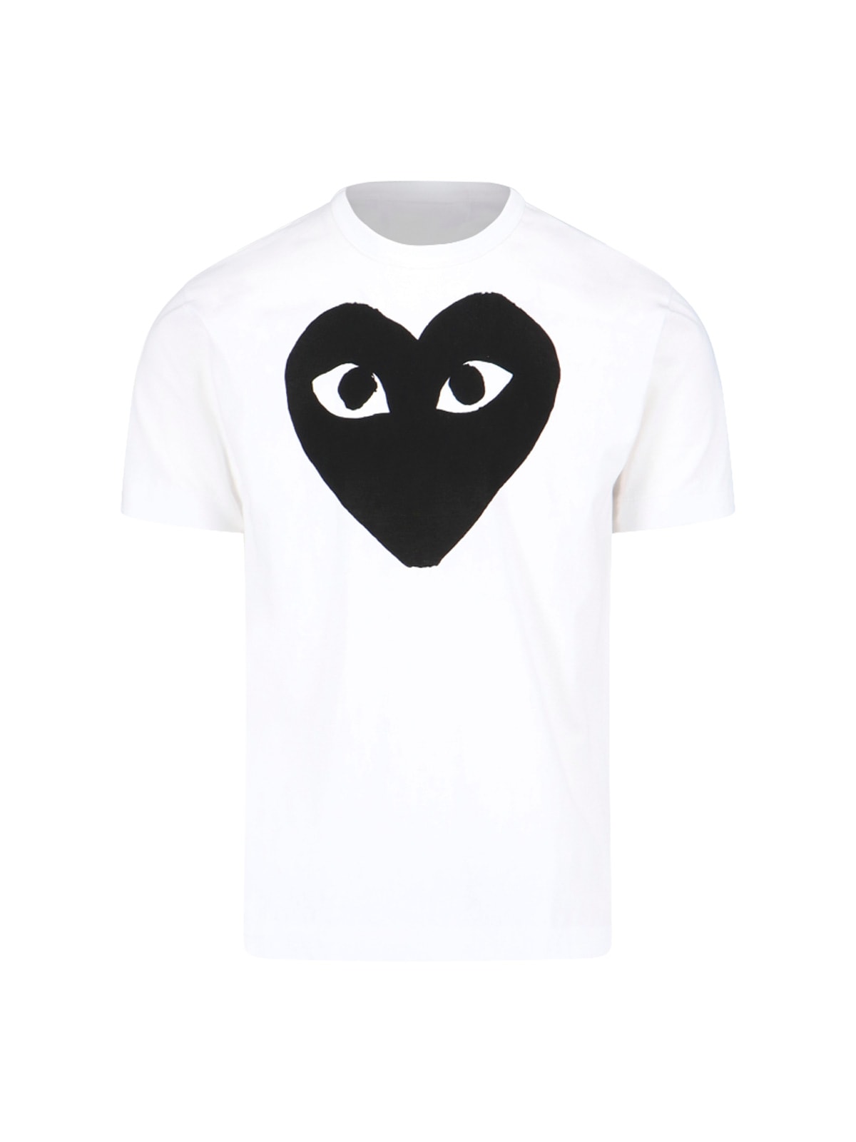 Comme Des Garçons Play Heart Print T-shirt In White