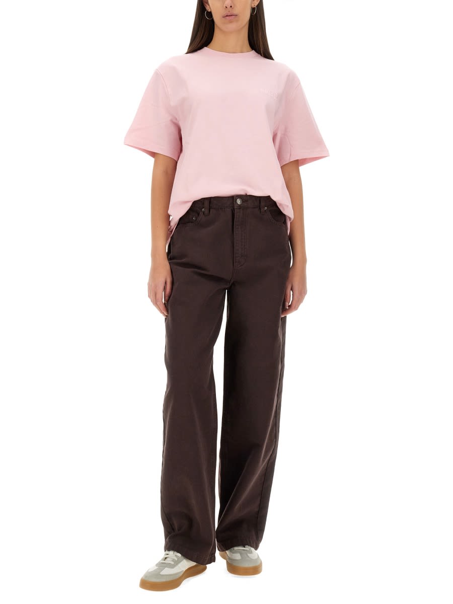 Rotate Birger Christensen Rotate Birgerchristensen T-shirt With Logo In Pink