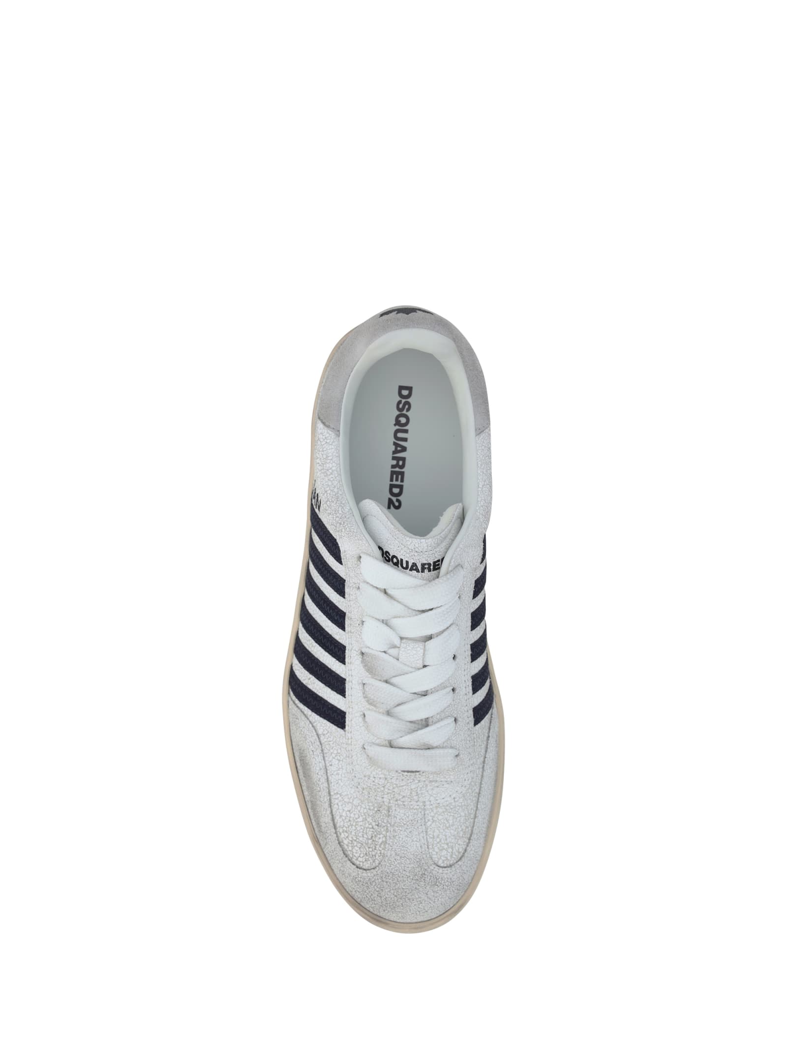 Shop Dsquared2 Boxer Sneakers In Bianco+navy+grigio