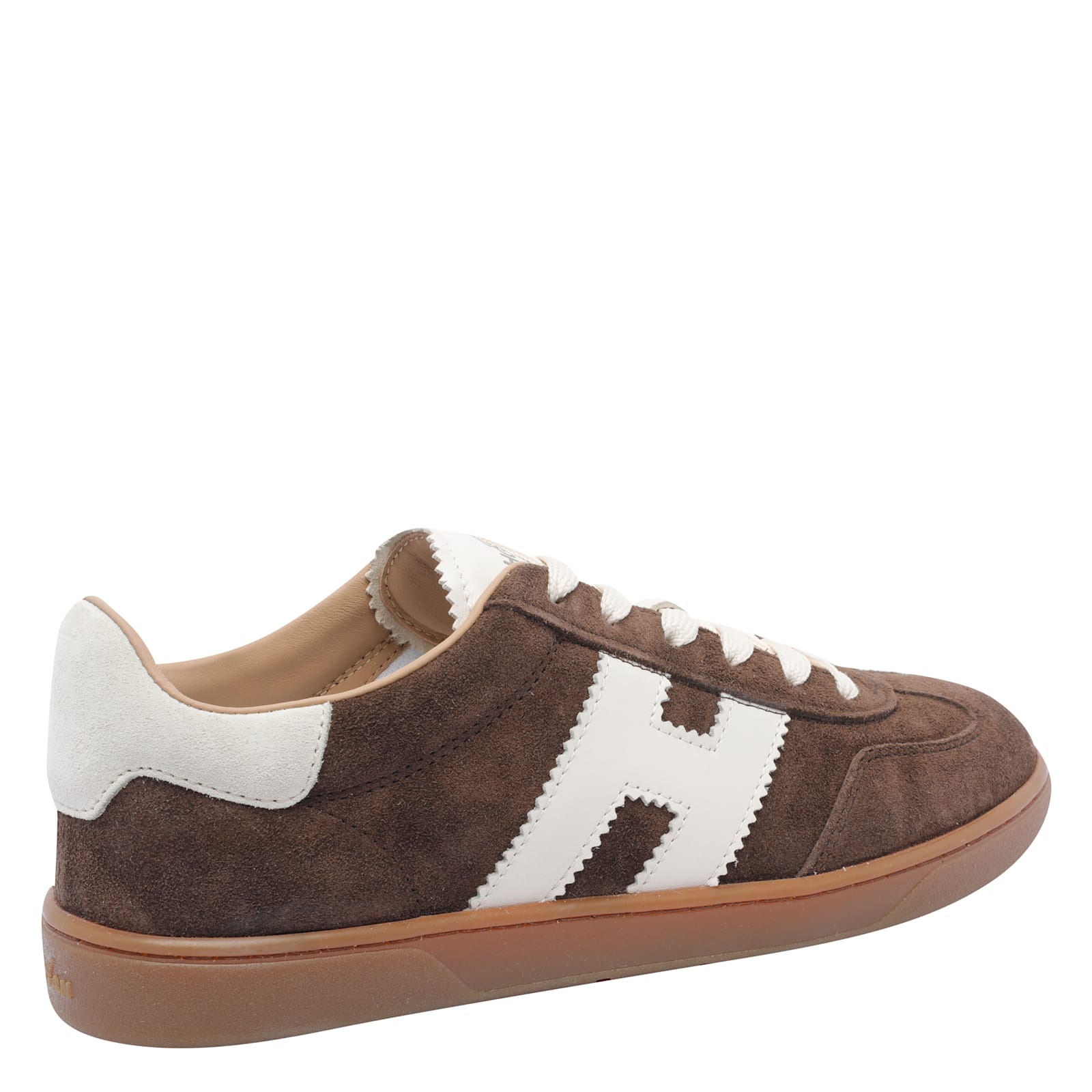 Hogan Low-top Suede Sneakers With Contrasting Stripe In Brown