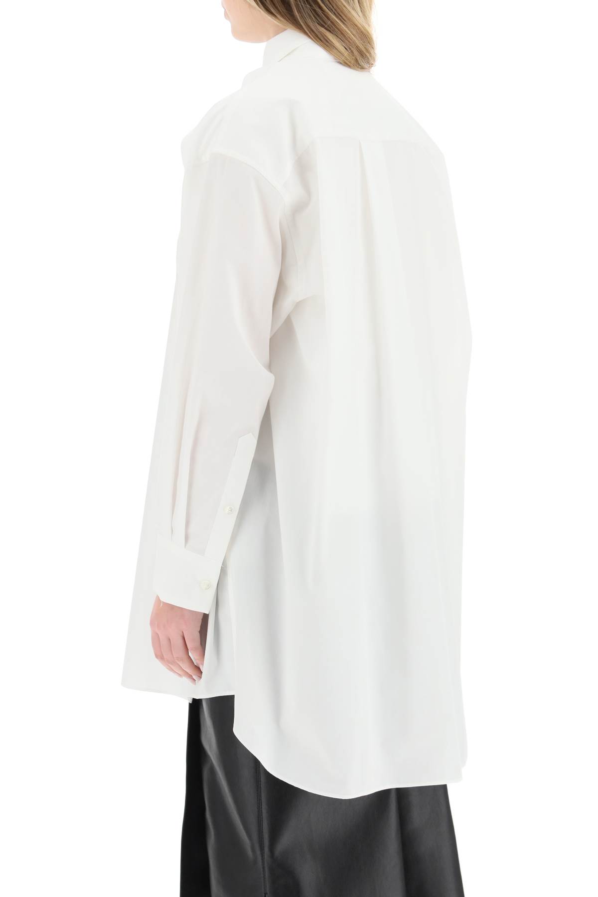 Shop Sacai Maxi Shirt With Cut-out Sleeves In White (white)